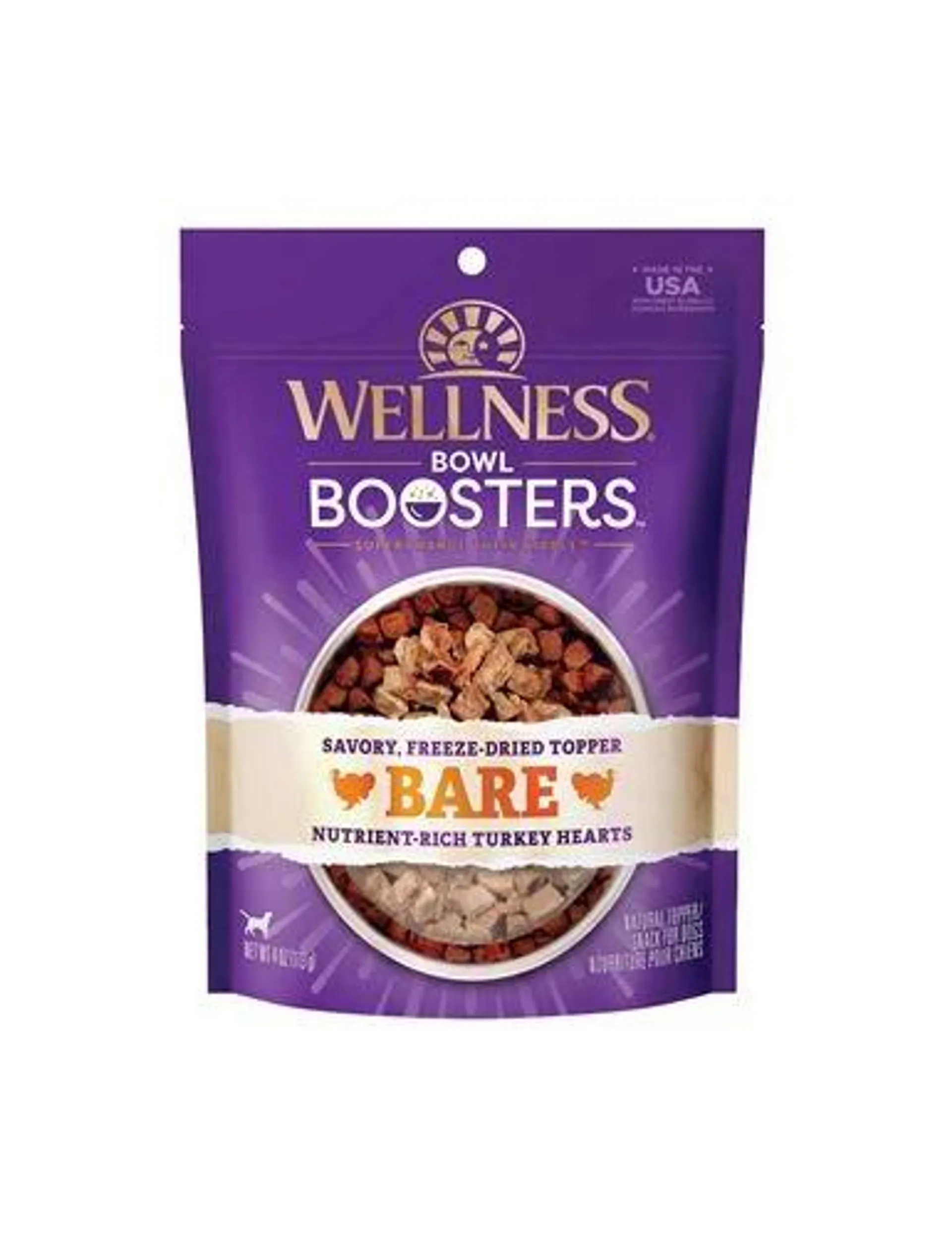 Wellness CORE Natural Bowl Boosters Bare Dog Food Mixer or Topper, Freeze Dried Turkey, 4-Ounce Bag