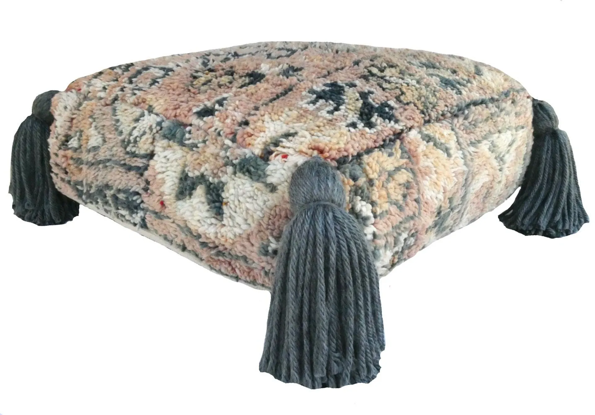 Rose Beige Vintage Moroccan Pouf