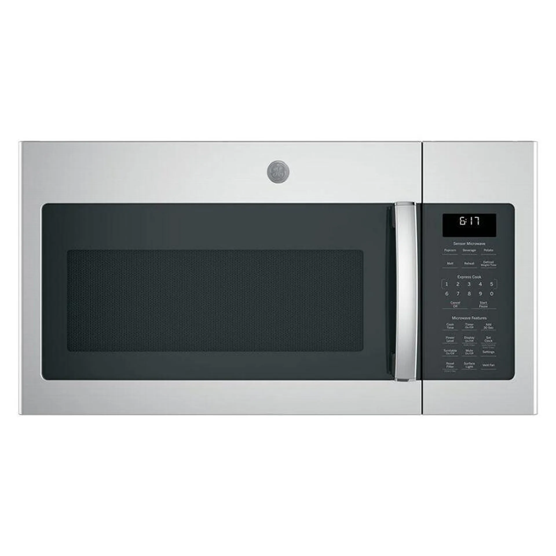 GE 30" 1.7 Cu. Ft. Over-the-Range Microwave with 10 Power Levels, 300 CFM & Sensor Cooking Controls - Stainless Steel