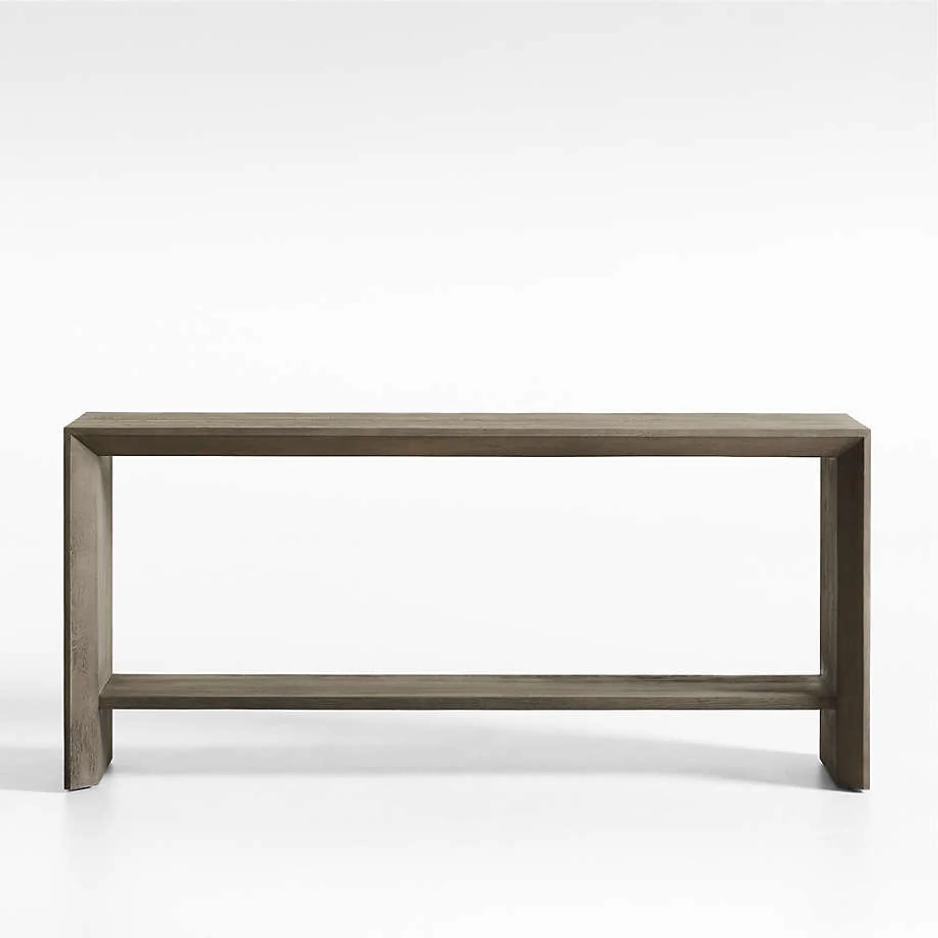 Baja 72" Rectangular Grey Oak Wood Console Table with Shelf
