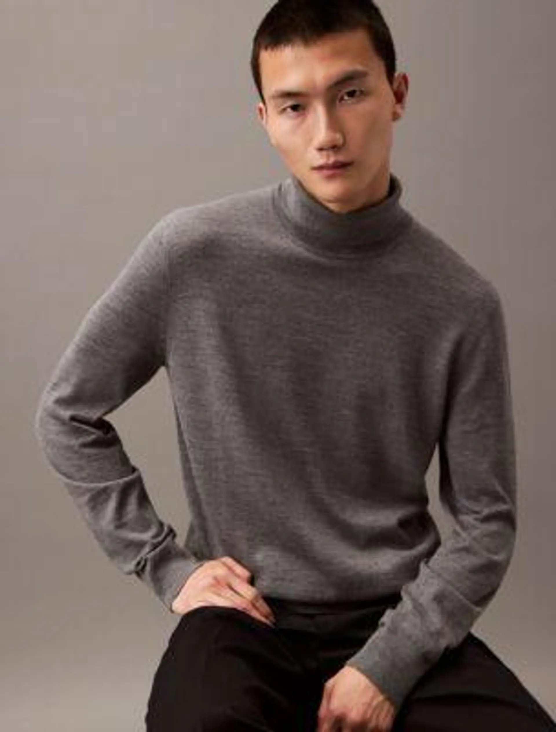 Extra Fine Merino Blend Turtleneck Sweater