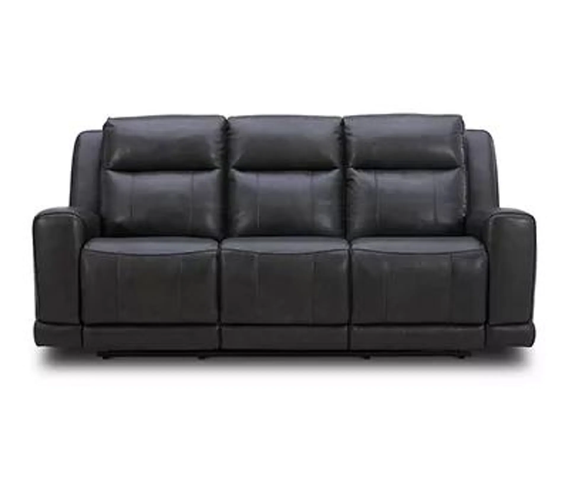 Smoke Gray Leather Zero Gravity Power Reclining Sofa