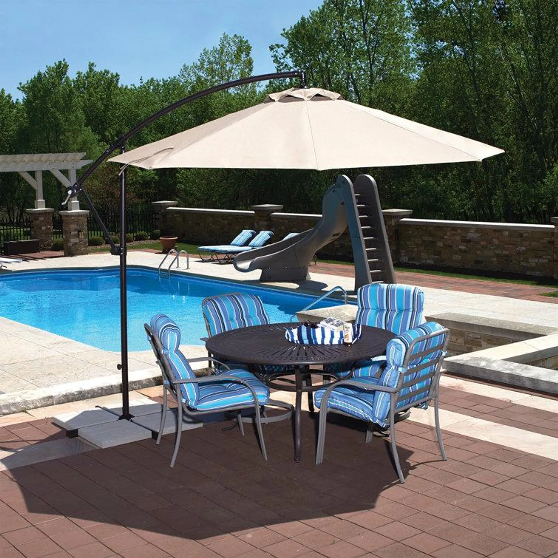 Griego 120'' Lighted Cantilever Umbrella