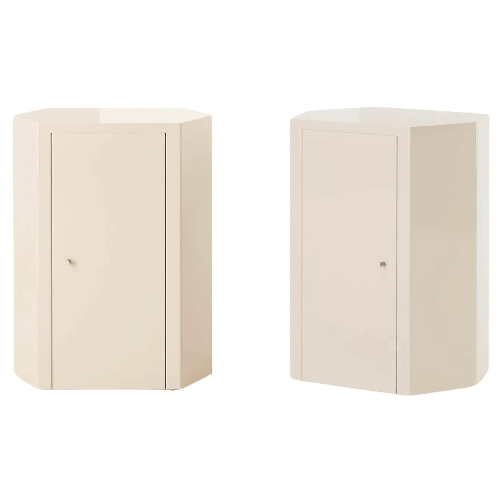 Pair of Park Night Stands in Butter Cream Lacquer by Yaniv Chen for Lemon