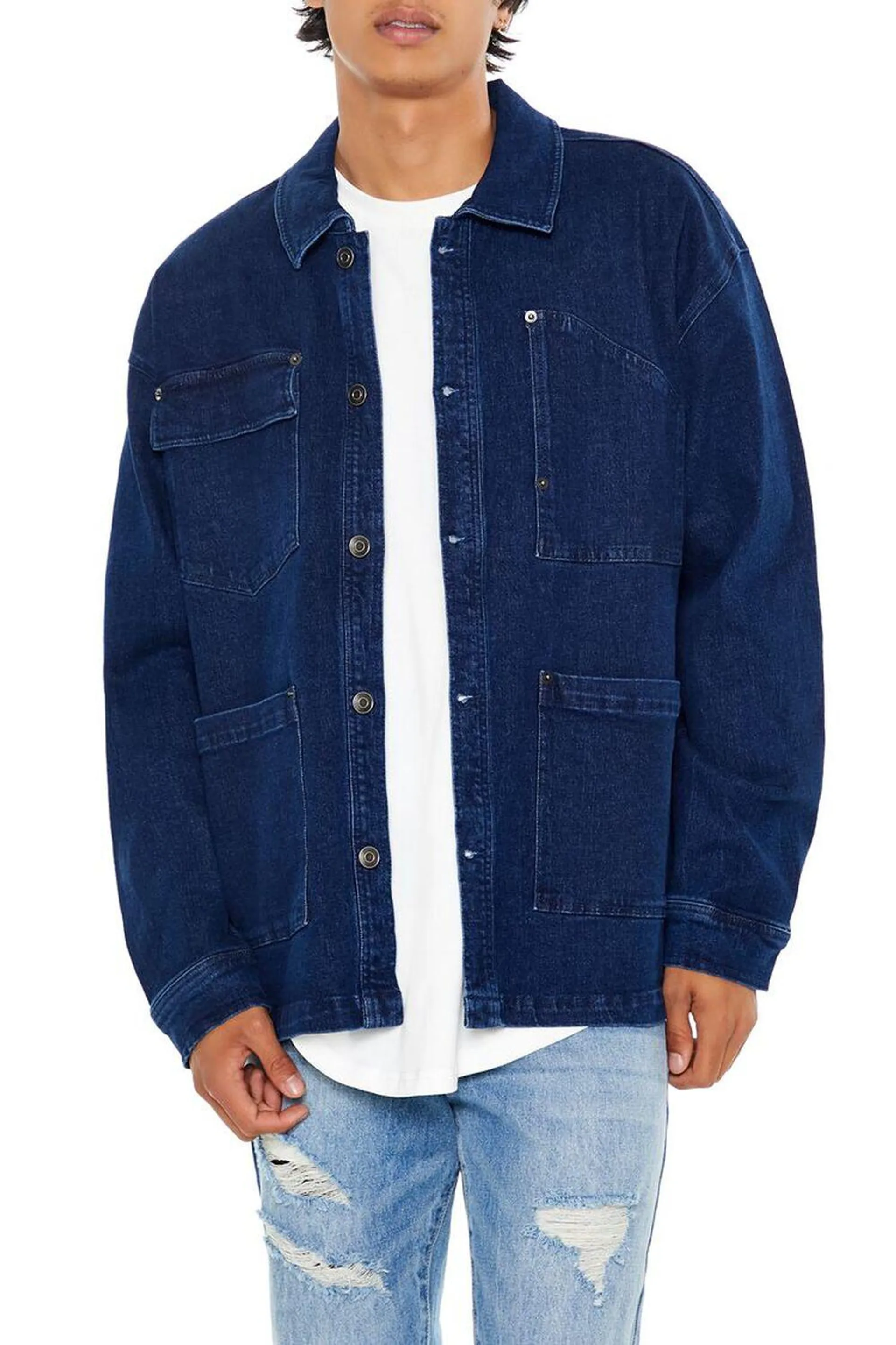 Denim Drop-Sleeve Shacket