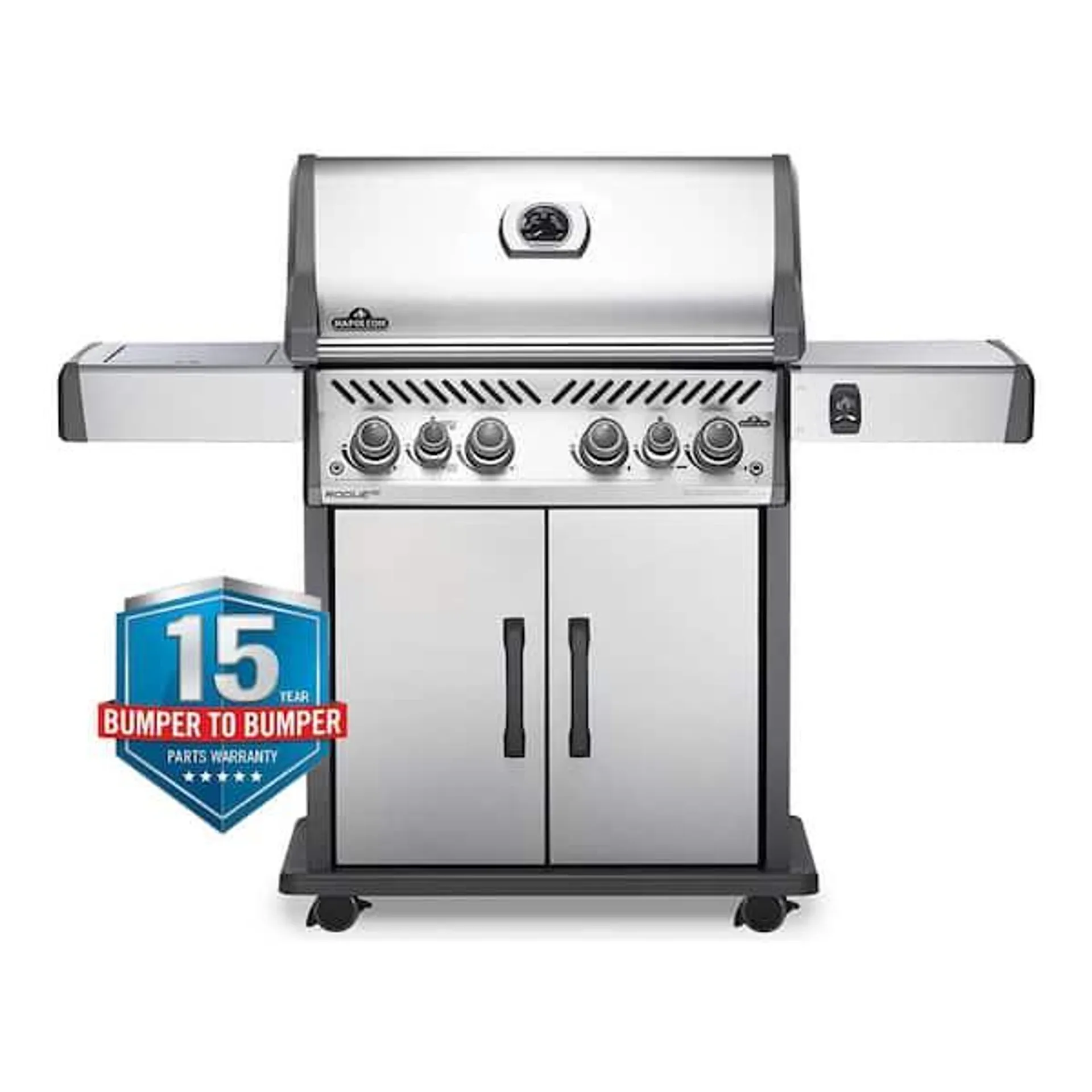 Rogue 4-Burner Propane Gas Grill in Stainless Steel with Infrared Rear and Side Burners