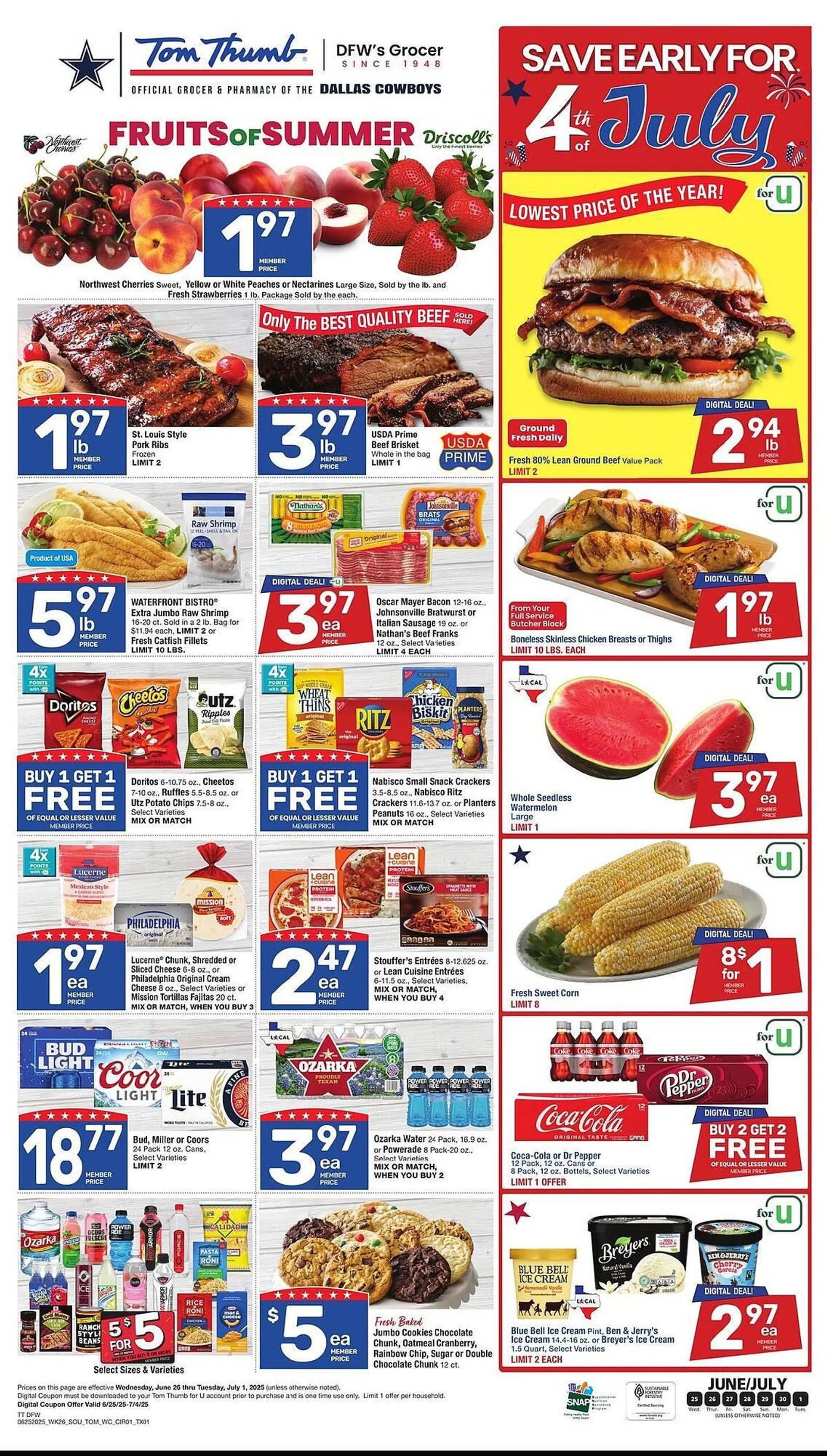 Weekly ad Tom Thumb Weekly Ad from June 25 to July 1 2025 - Page 1