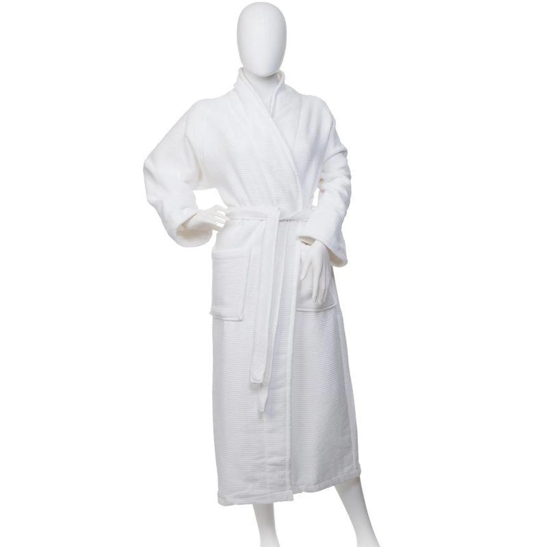 Unisex Adult Waffle Weave Cotton Bath Robe by Blue Nile Mills