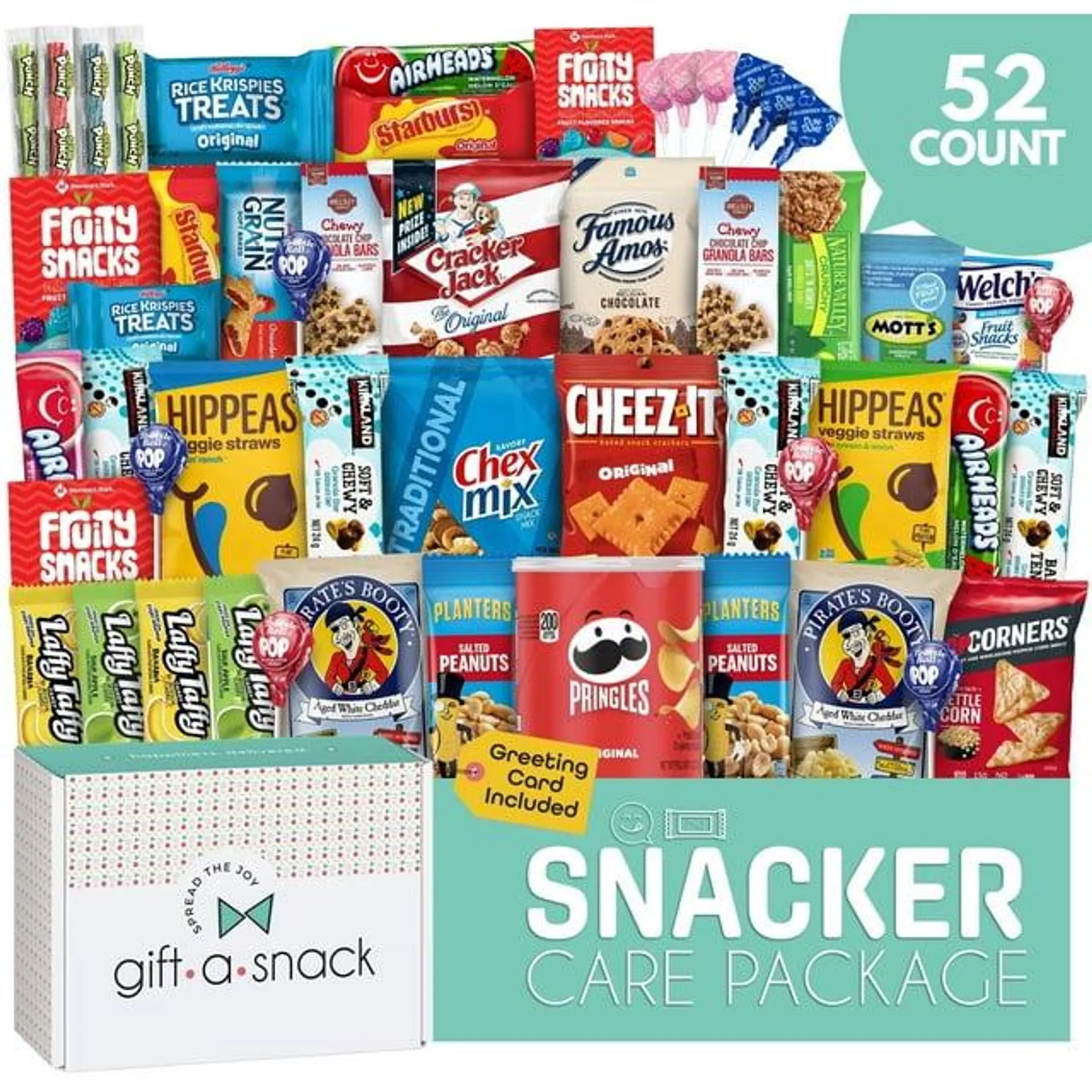 Gift a Snack 52 Count Snack Box with Variety Assortment of Snacks, Chips, Crackers, Cookies, Candy