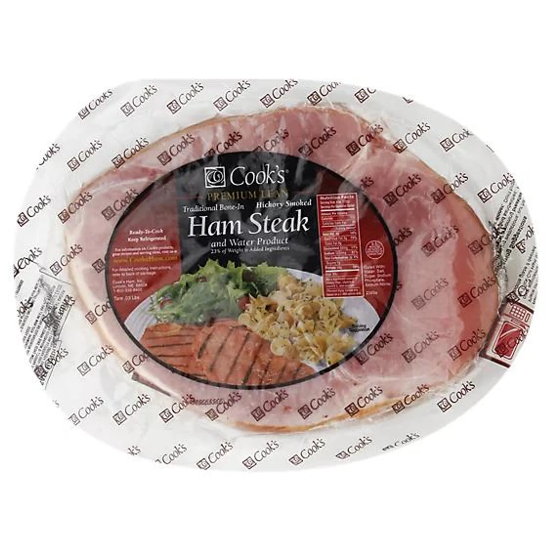 Cooks Ham Steaks Smoked Water Added - 1.50 Lb