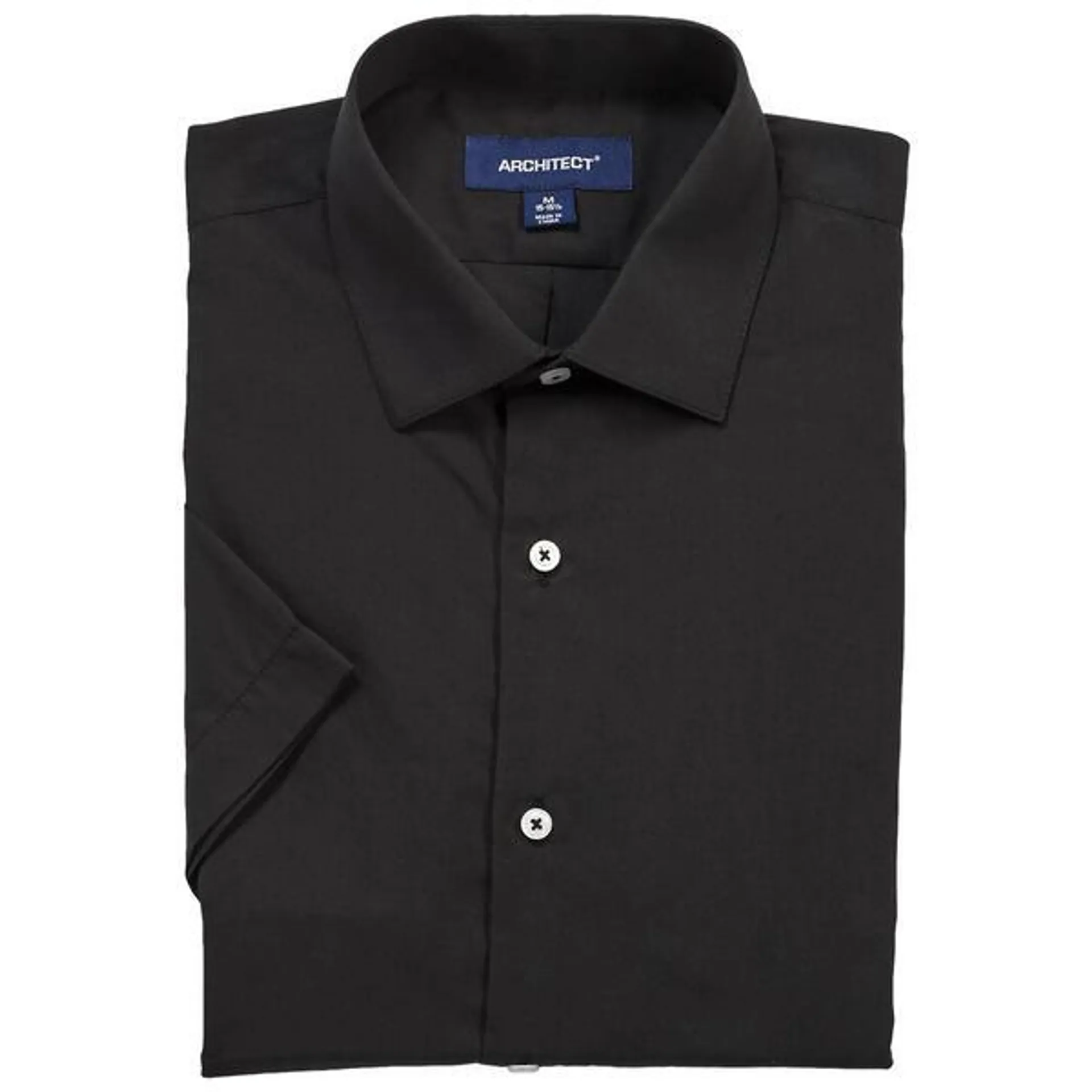 Mens Architect® Regular Fit Short Sleeve Dress Shirt - Black