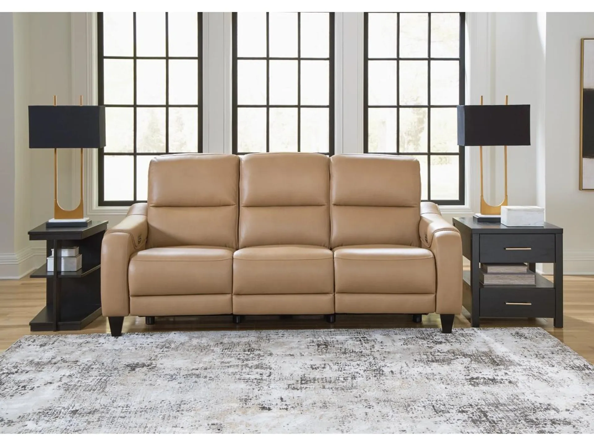 Mosswell Dual Power Leather Reclining Sofa