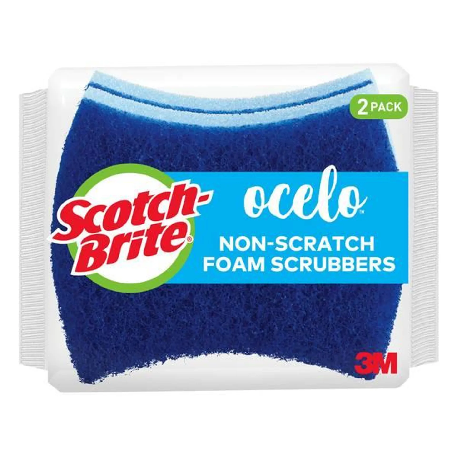 Scotch-Brite ocelo Non-Scratch Foam Scrubber, NS2-UR-M, 8/2