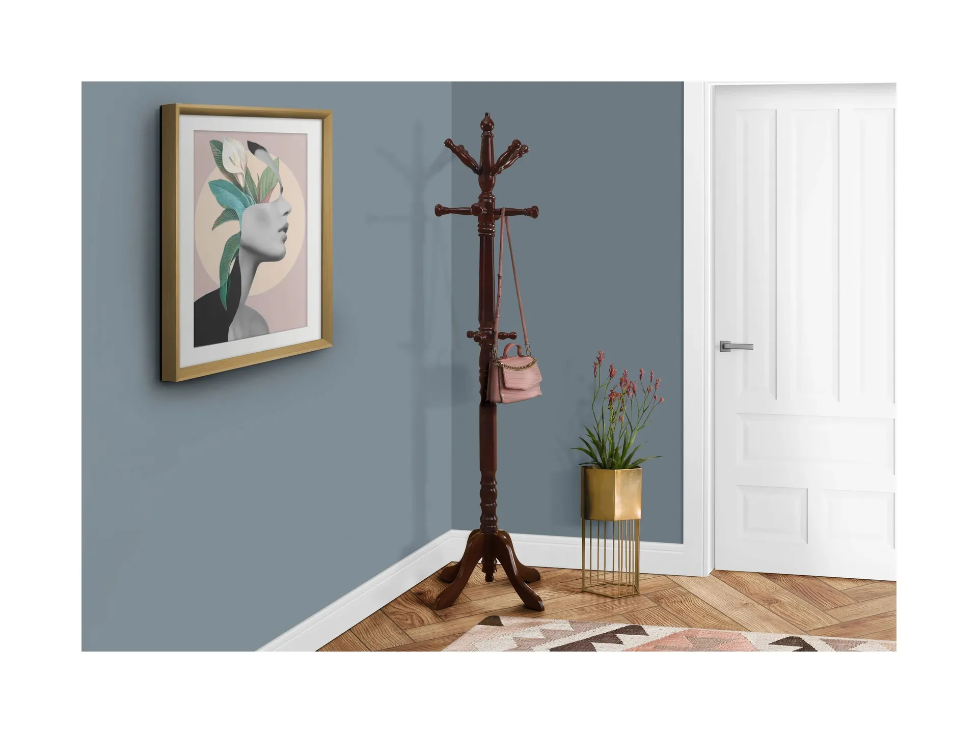 Monarch Specialties Transitional Free Standing 11 Hooks Coat Rack