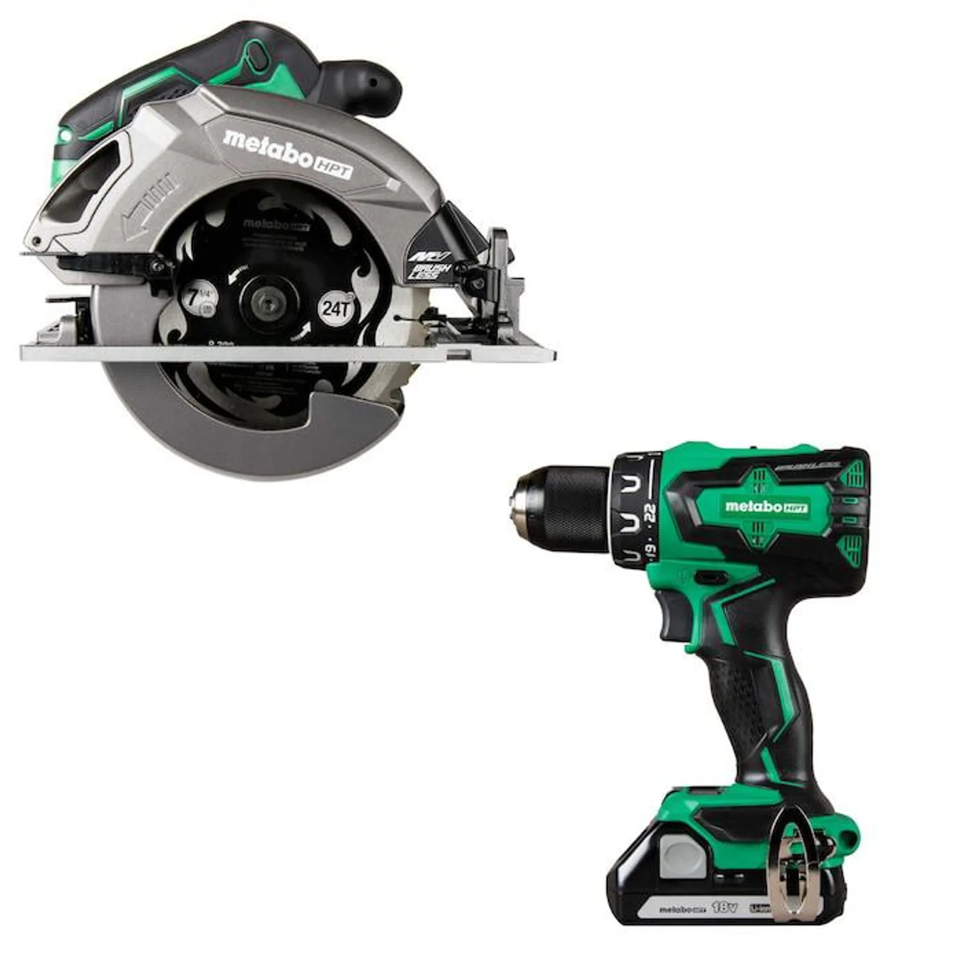 MultiVolt 36-Volt 7-1/4-in Brushless Circular Saw with MultiVolt 18-volt 1/2-in Brushless Cordless Drill (2-batteries included and charger included)