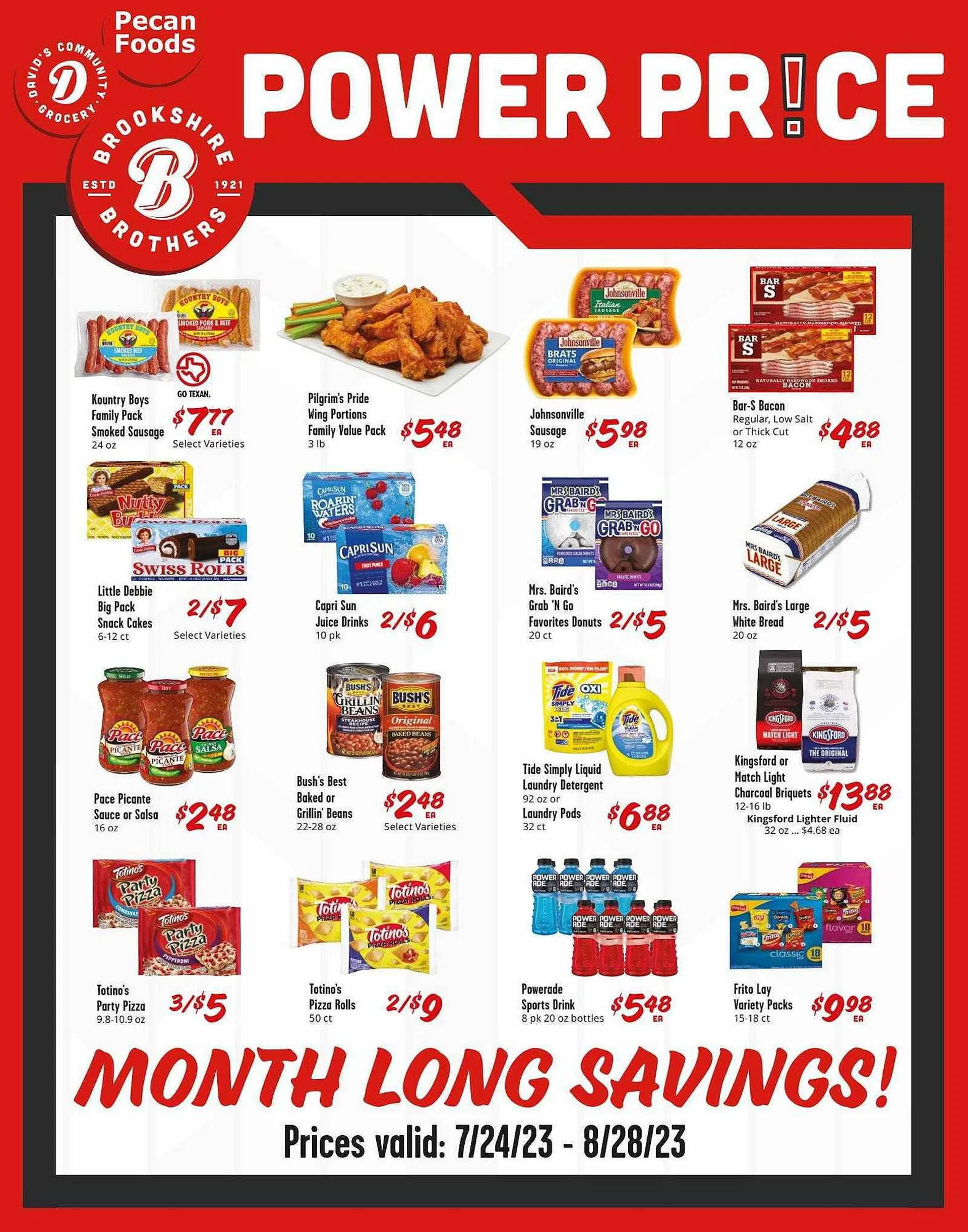 Weekly ad Brookshire Brothers ad from July 24 to August 28 2023 - Page 1