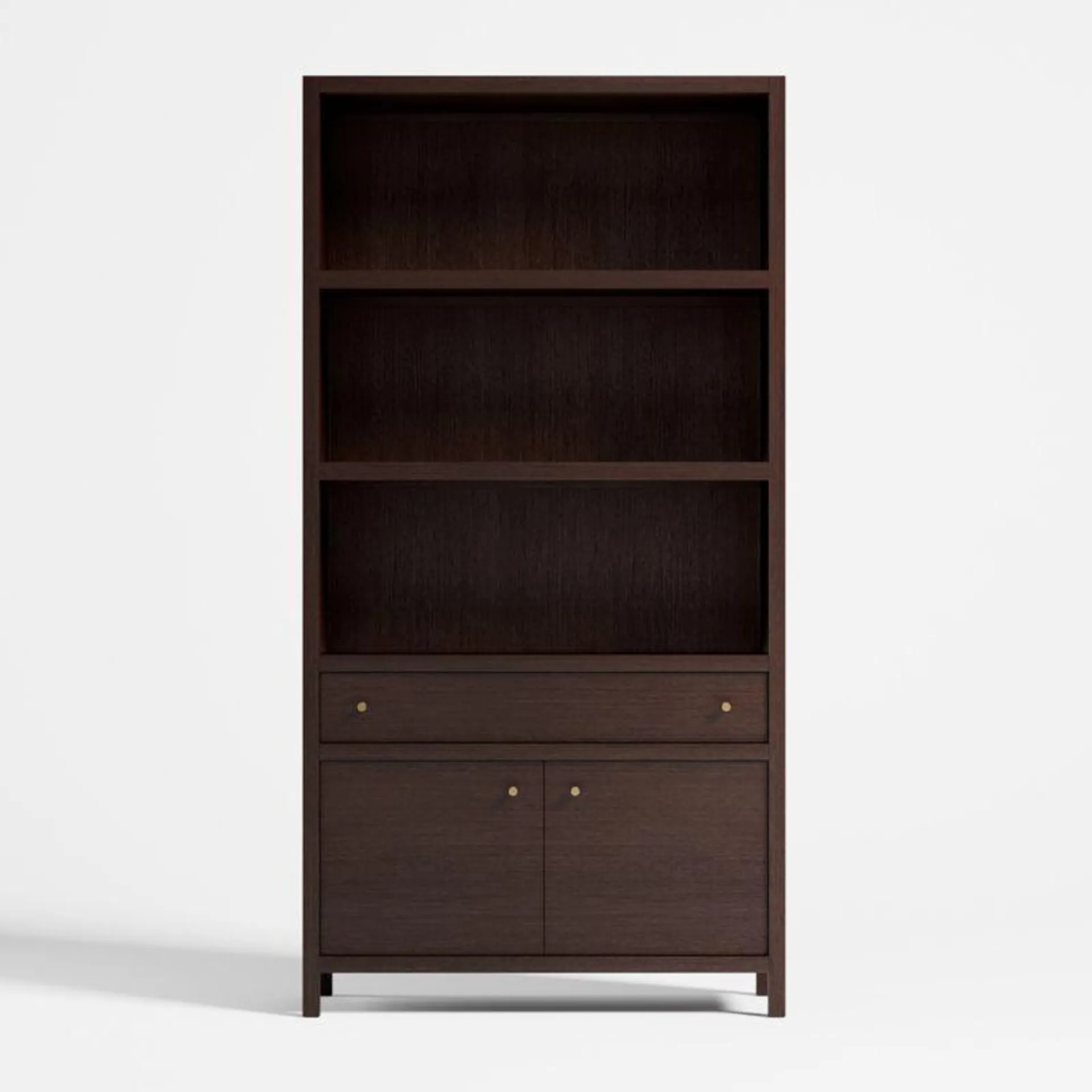 Keane Espresso Wood Closed Bookshelf + Reviews | Crate & Barrel