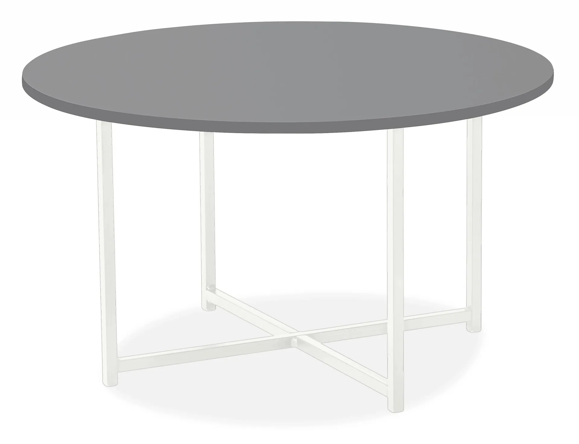 Classic 27 diam 24h Round End Table w/White Base & Light Grey HDPE Top