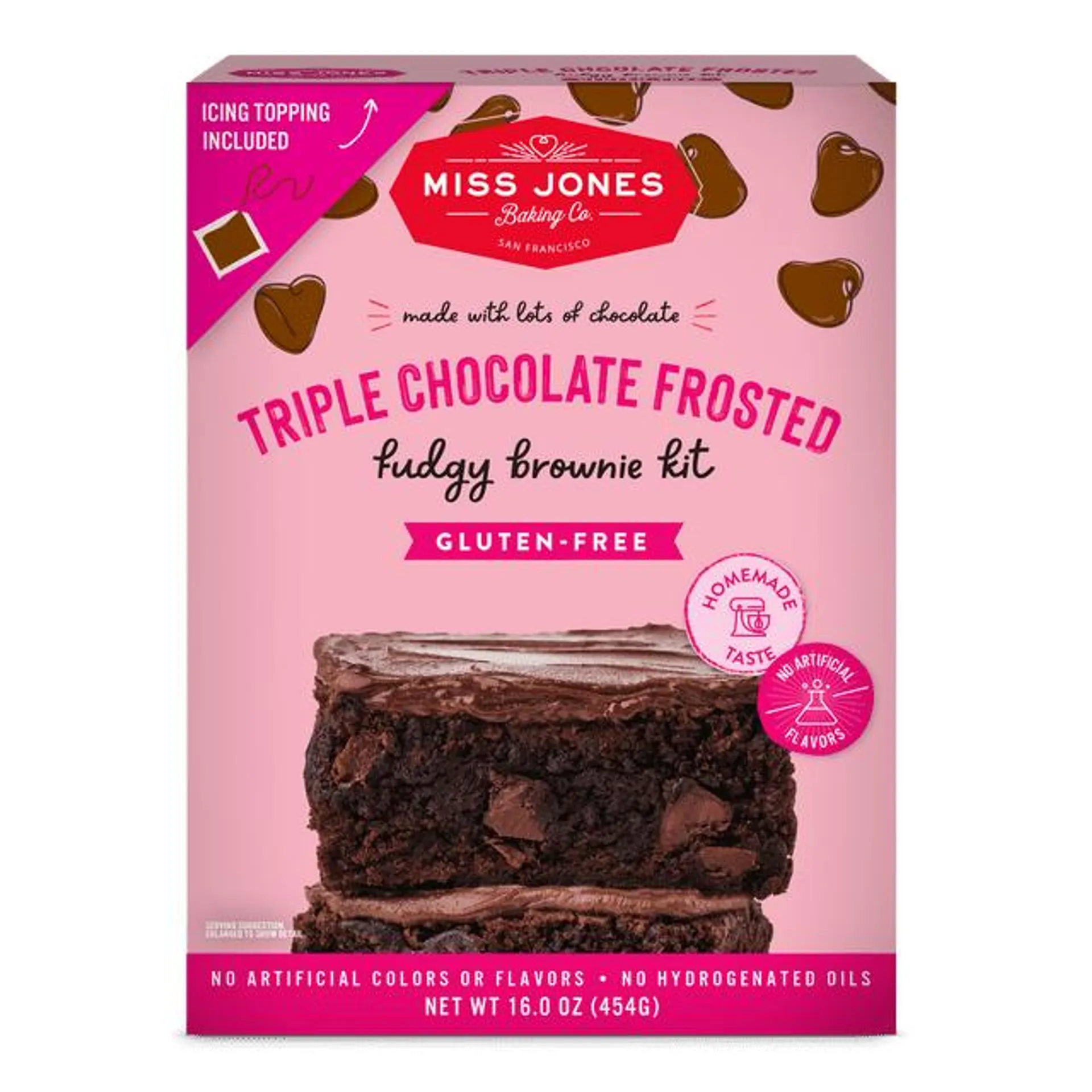 Miss Jones Baking Co. Gluten Free Triple Chocolate Fudge Frosted Brownie Cake Mix