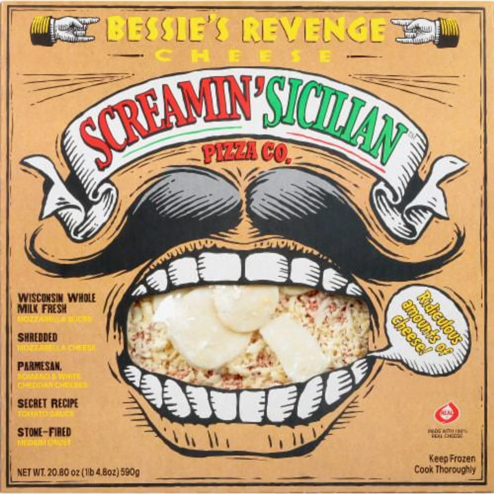 Screamin' Sicilian Bessie's Revenge Cheese Frozen Pizza
