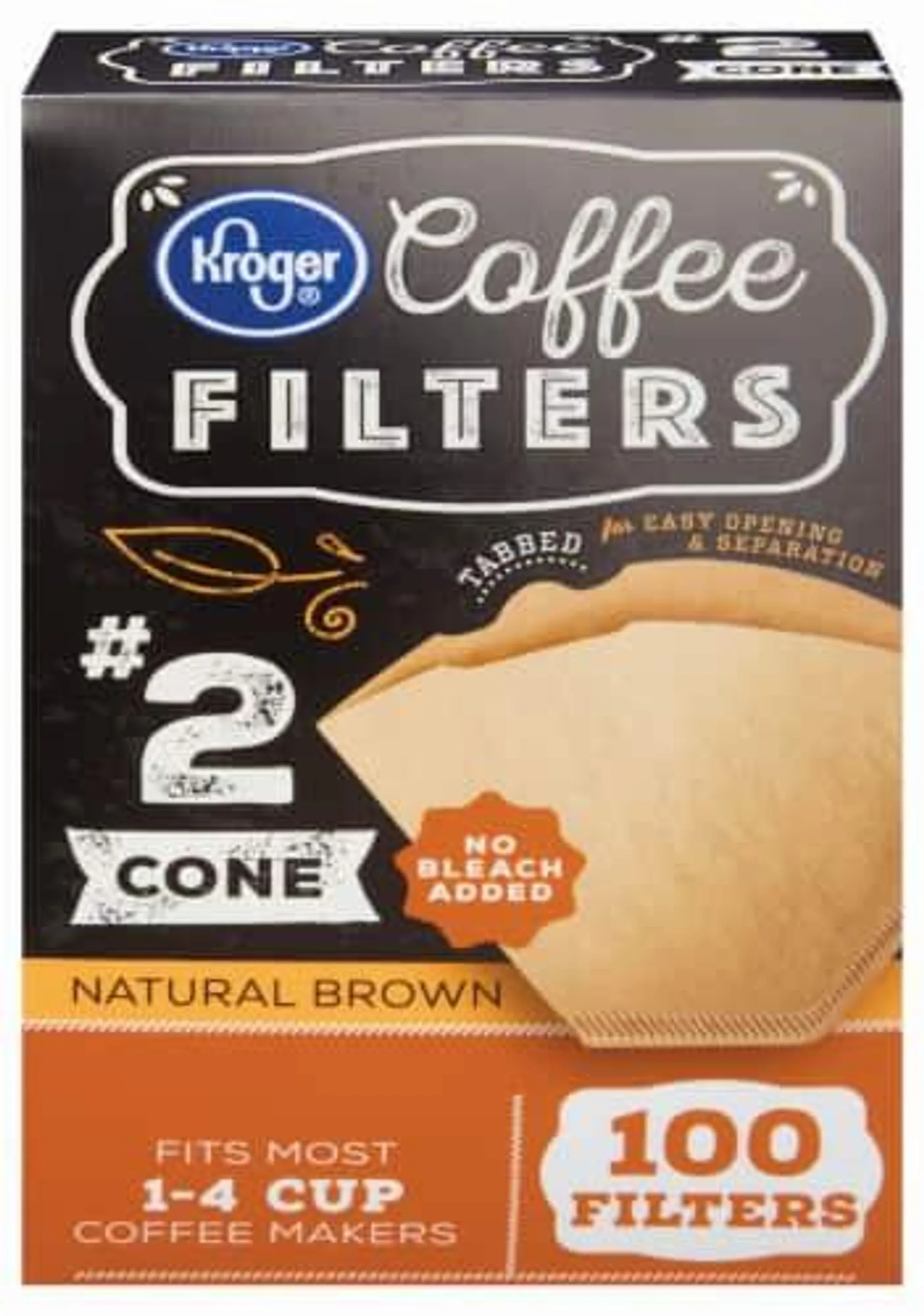 Kroger® # 2 Unbleached Cone Coffee Filters - Natural Brown
