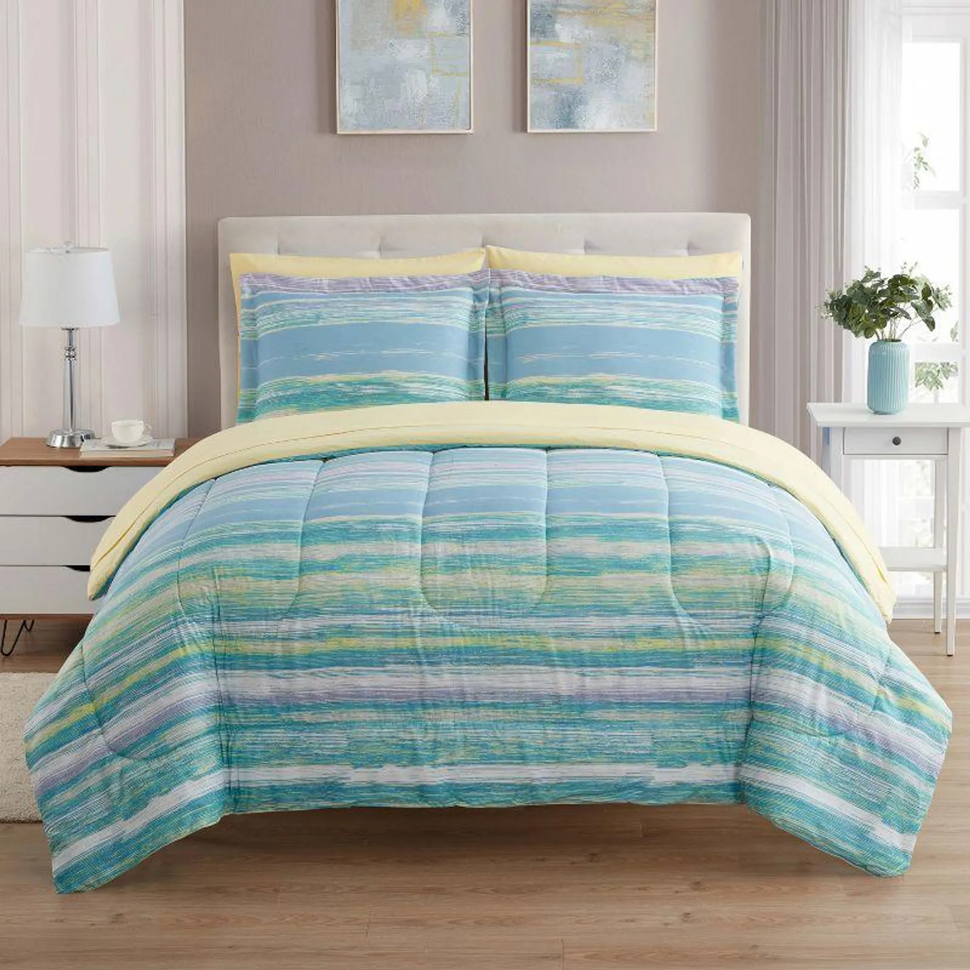 Bed-in-A-Bag Ultra Soft Printed Comforter and Sheet Set by Sweet Home Collection™