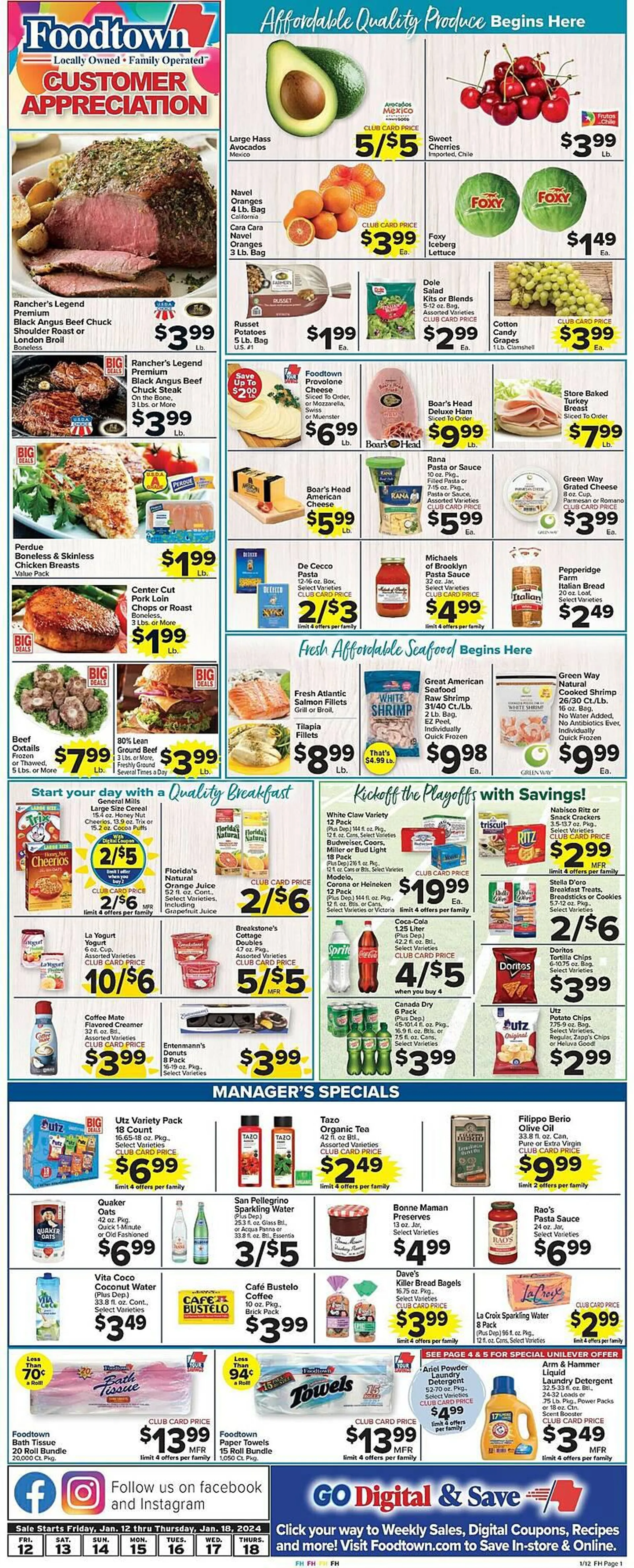 Weekly ad Foodtown Supermarkets Weekly Ad from January 12 to January 18 2024 - Page 