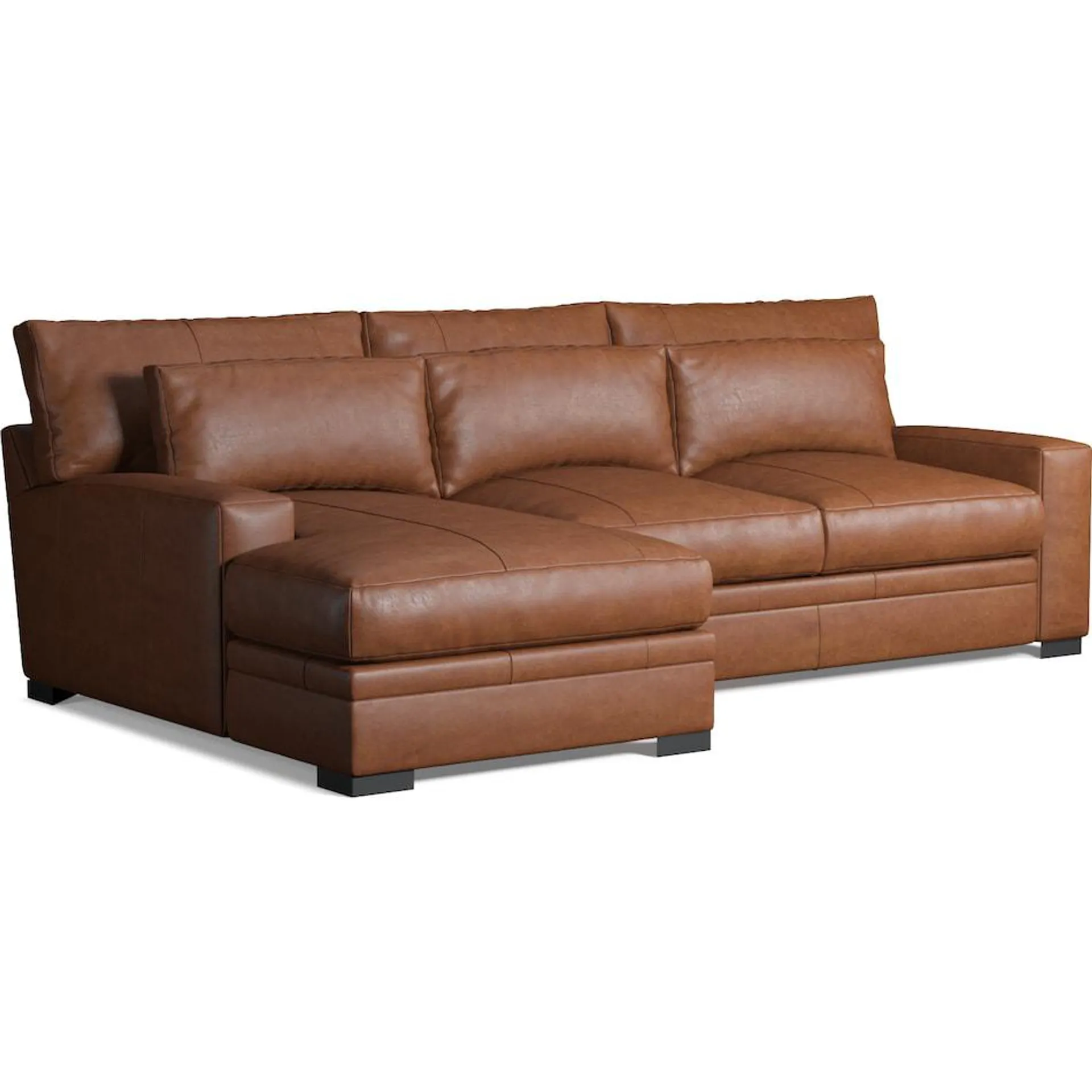 Winston 2-Piece Leather Sectional with Chaise