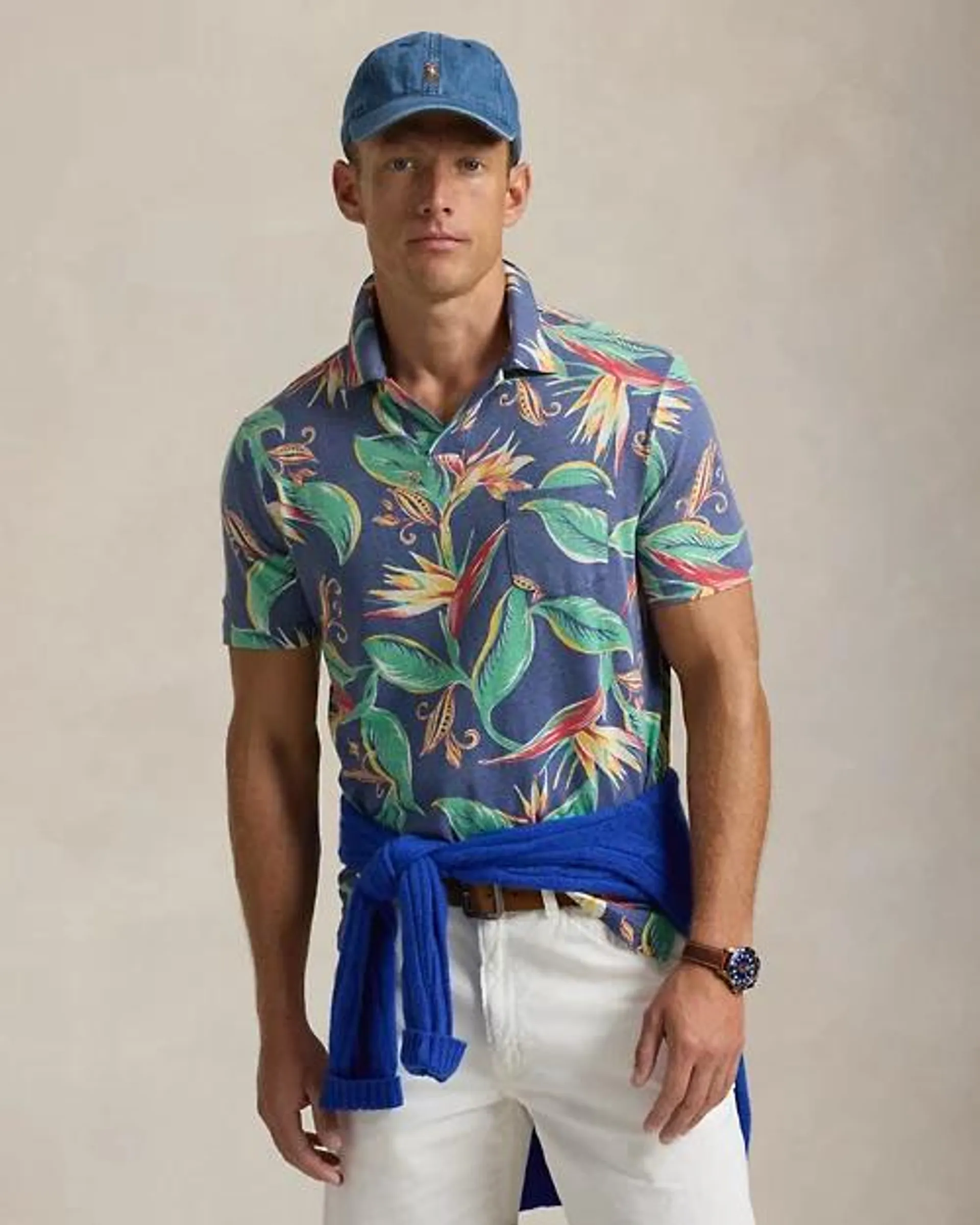 Standard Fit Floral-Print Polo Shirt