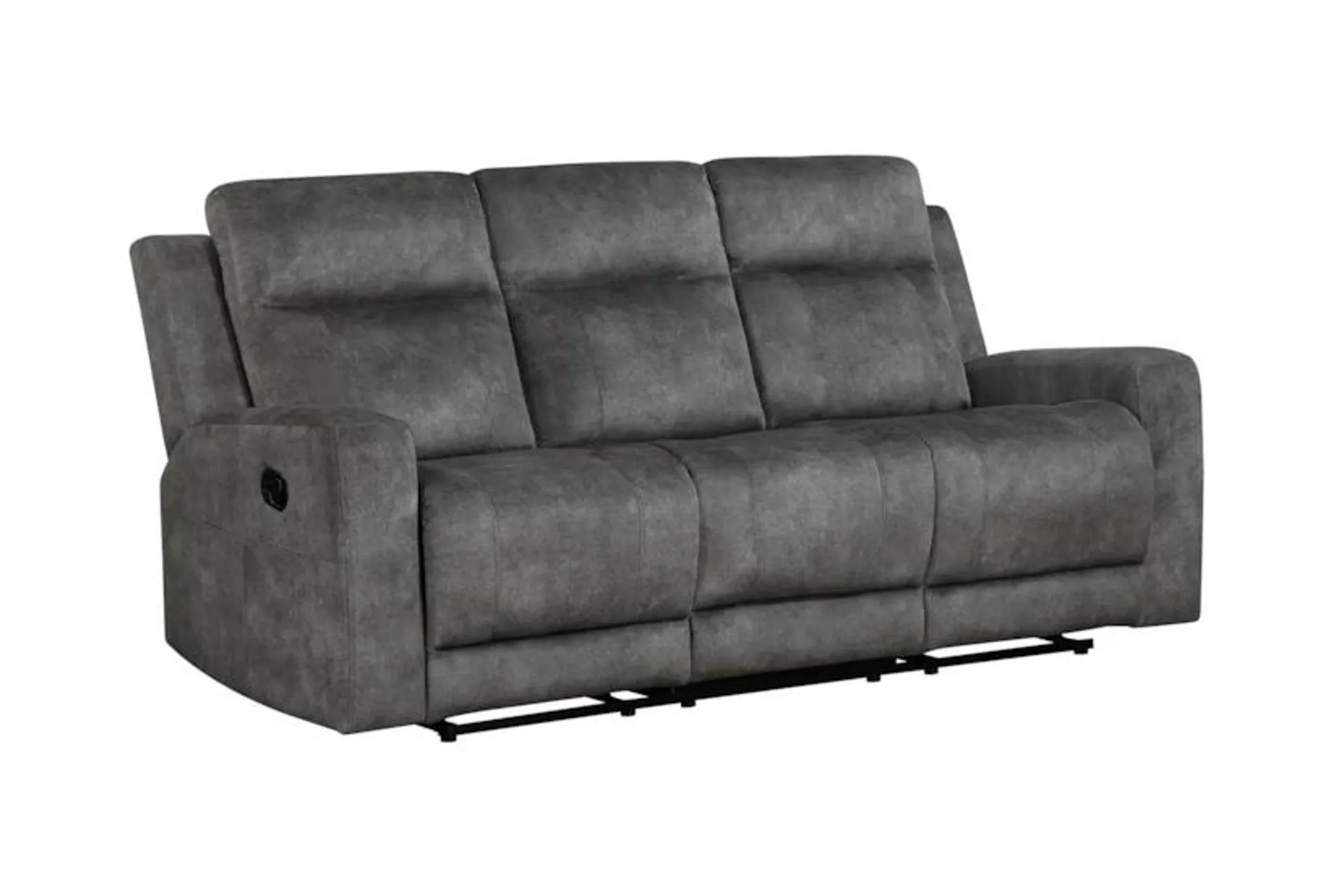 Emma Grey 80" Microfiber Manual Reclining Fabric Sofa