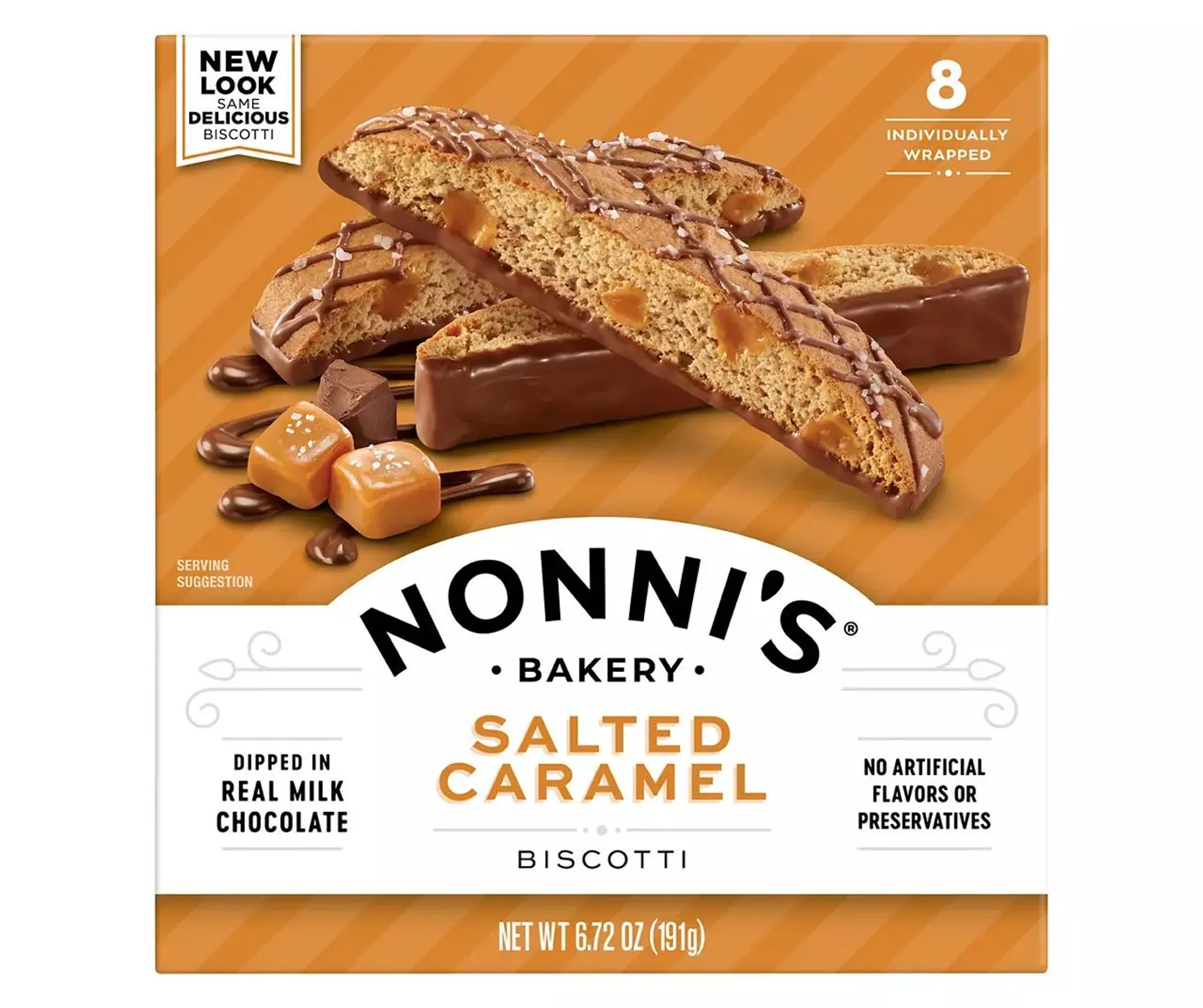 Salted Caramel Biscotti, 8-Pack