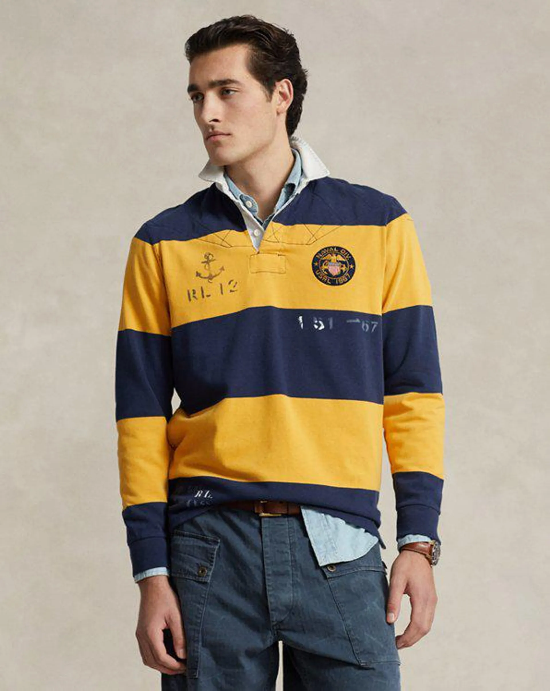 Classic Fit Striped Jersey Rugby Shirt