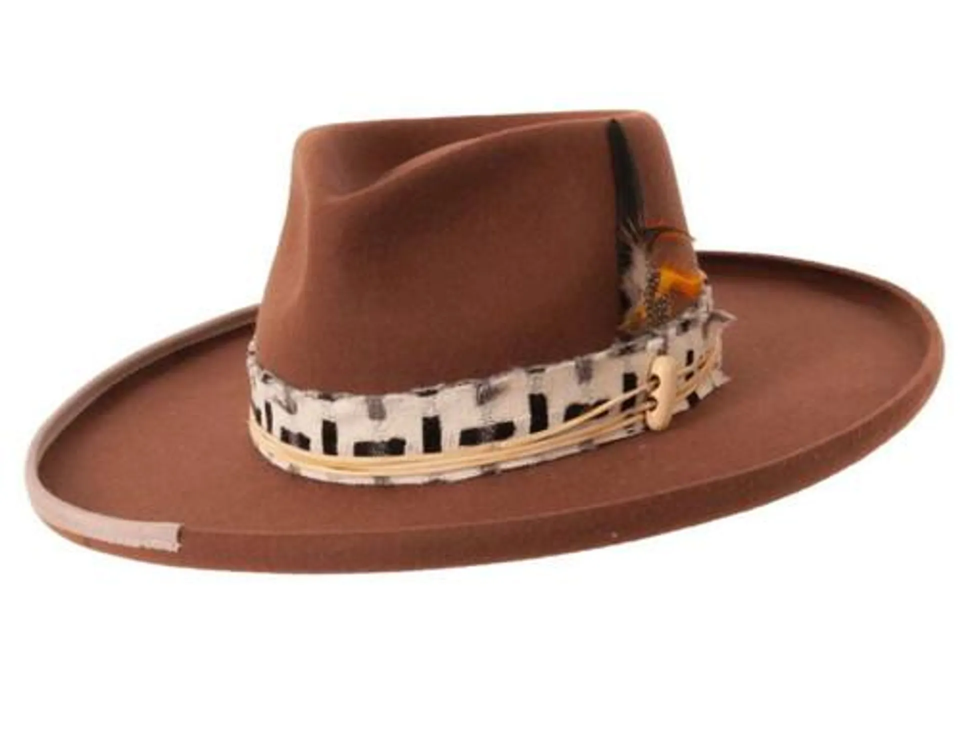 American Hat Makers Womens Brown Lounge Pencil Rim Felt Hat