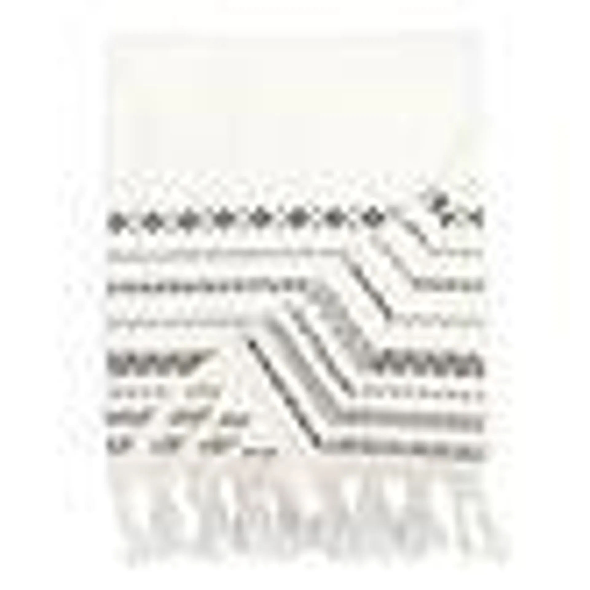 Zohra Ivory And Black Geo Stripe Bath Towel