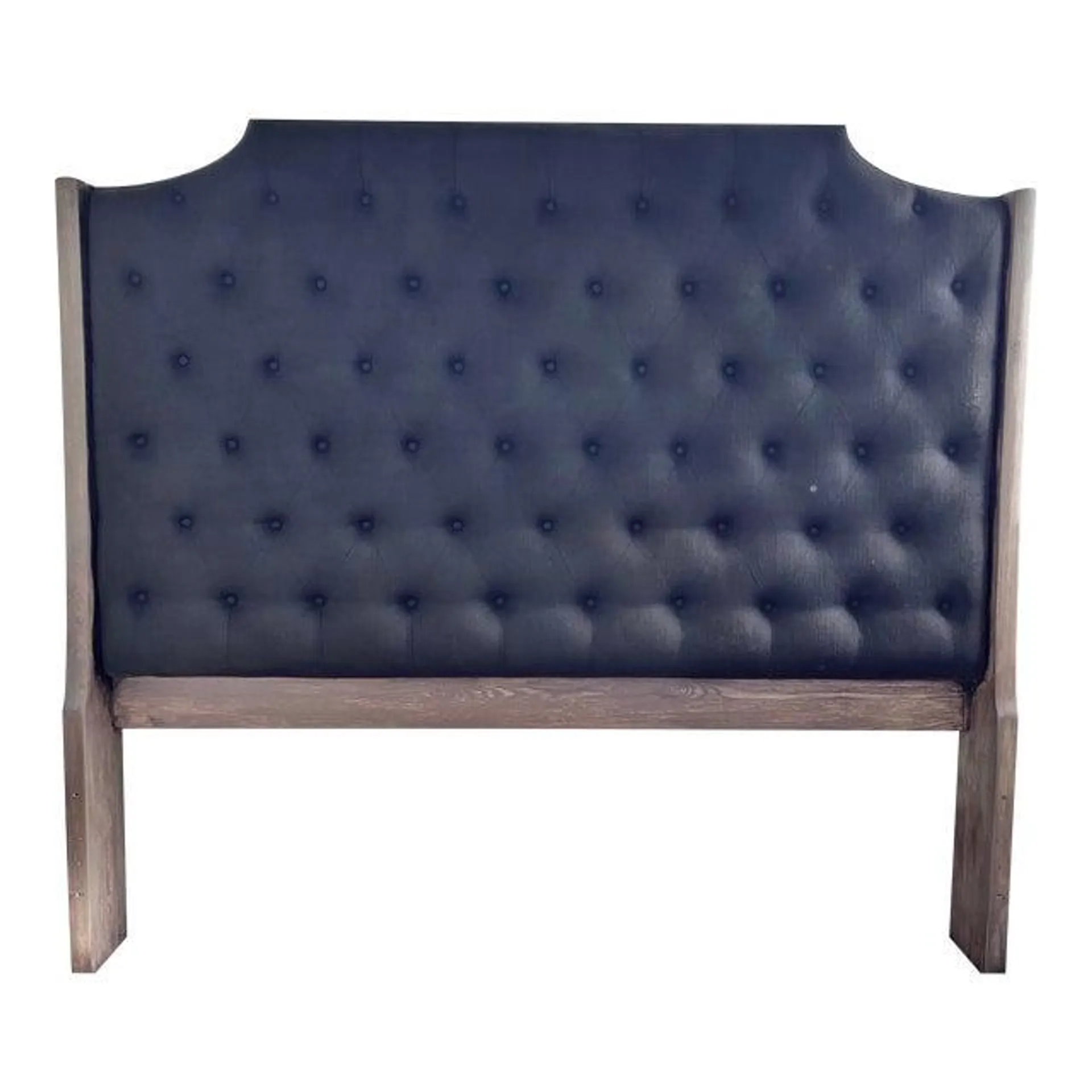 Restoration Hardware Tufted Heavyweight Belgian Linen King Headboard in Graphite