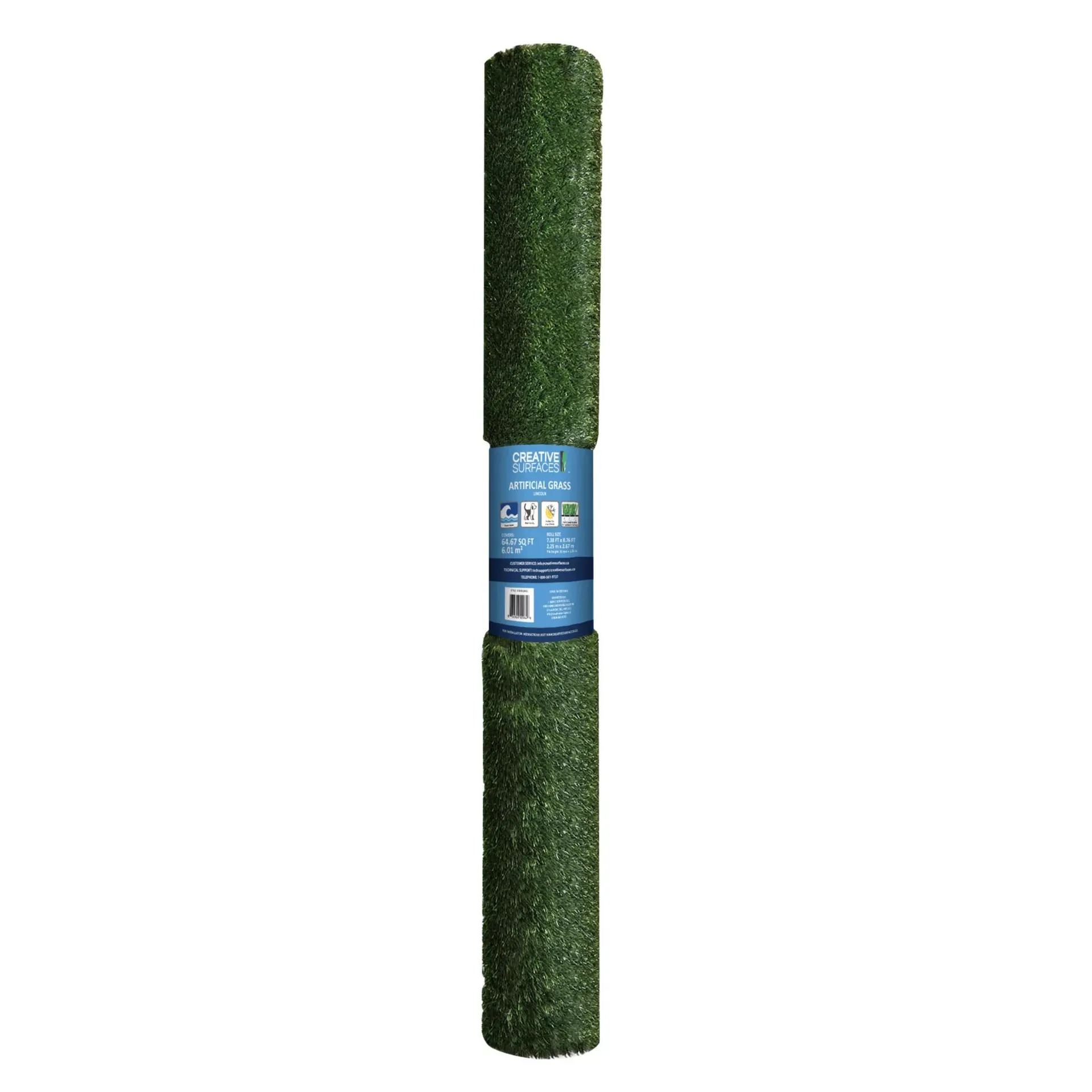 Creative Surfaces Lincoln Artificial Grass 1.26" Pile Height 7.38' x 8.76'