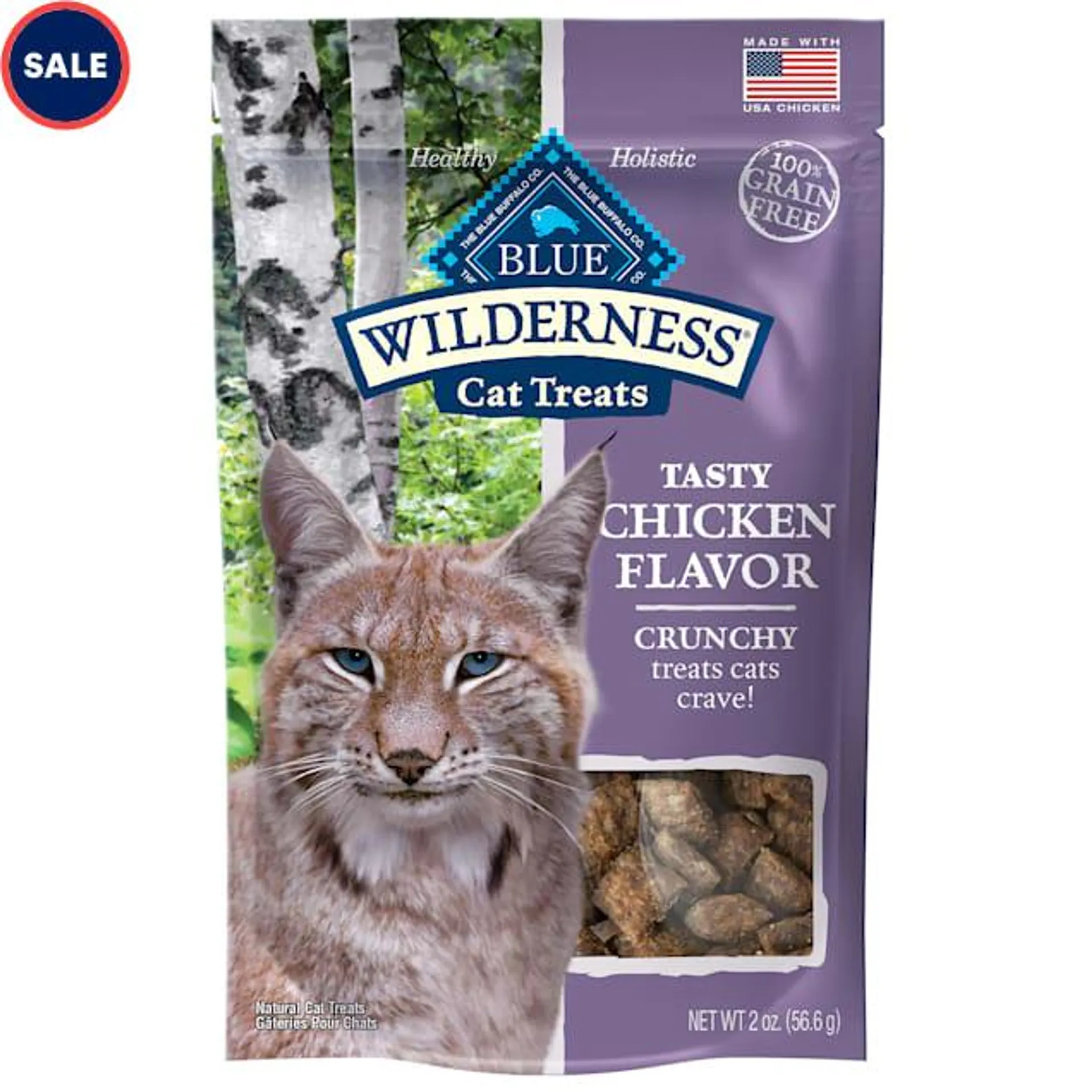 Blue Buffalo Blue Wilderness Chicken Flavor Crunchy Cat Treats, 2 oz.