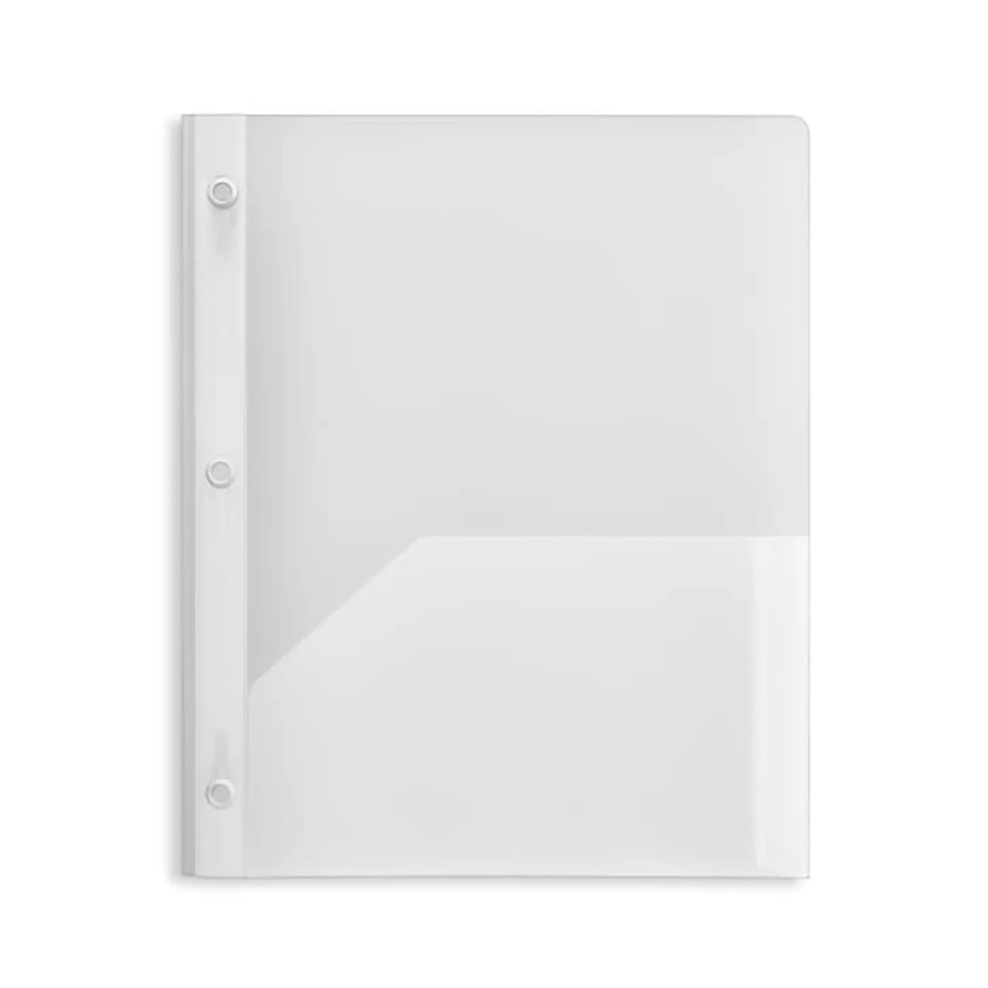 Staples 3-Hole Punched 2-Pocket Plastic Presentation Folder with Fasteners,