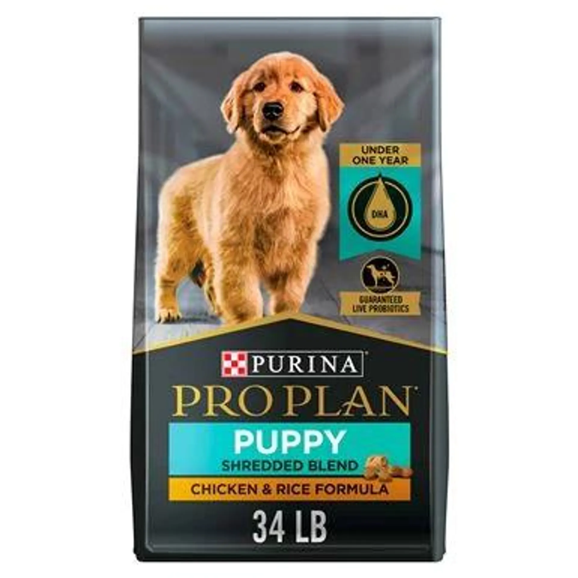 Purina Pro Plan High Protein Puppy Food Shredded Blend Chicken & Rice Formula - 34 Pound Bag