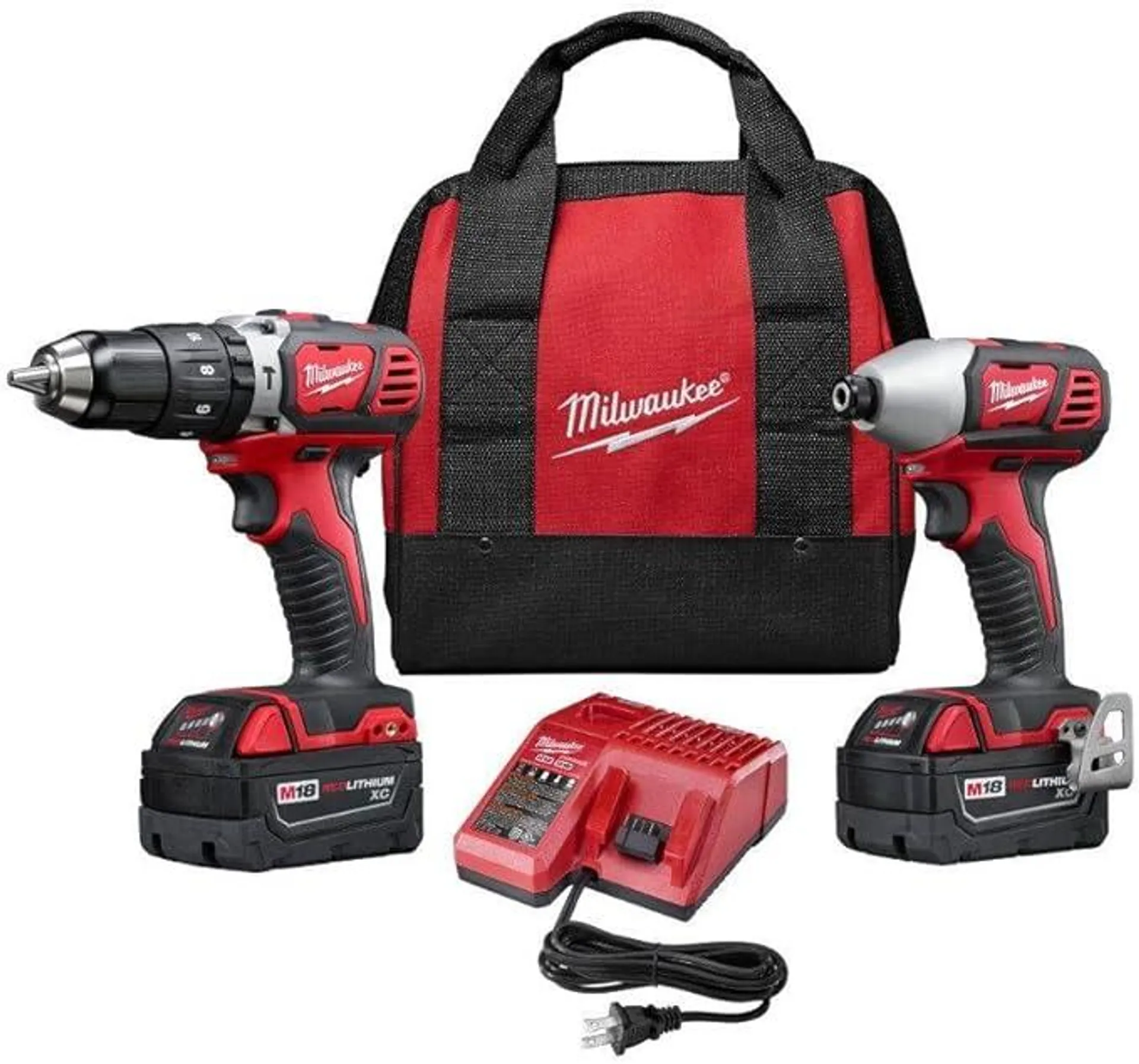 Milwaukee 2697-22 M18 18-Volt Lithium-Ion Cordless Hammer Drill/Impact Driver XC Combo Kit (2-Tool)