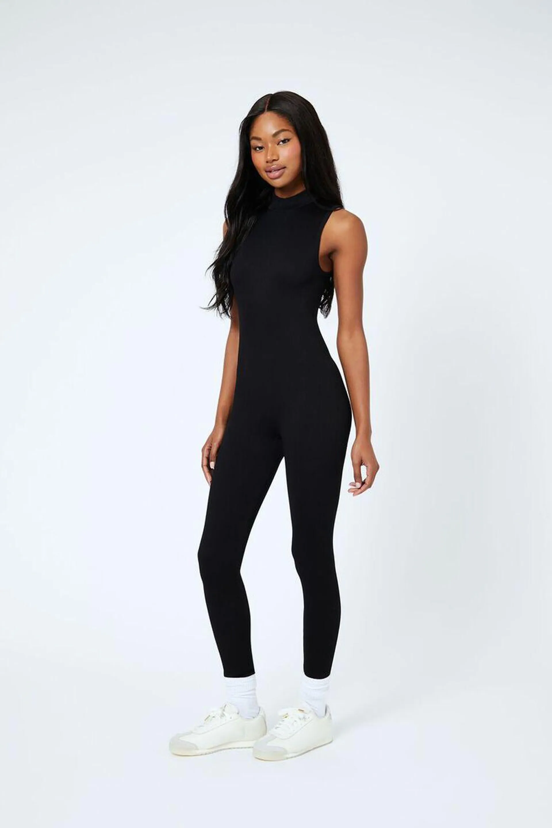 Sleeveless Mock Neck Jumpsuit