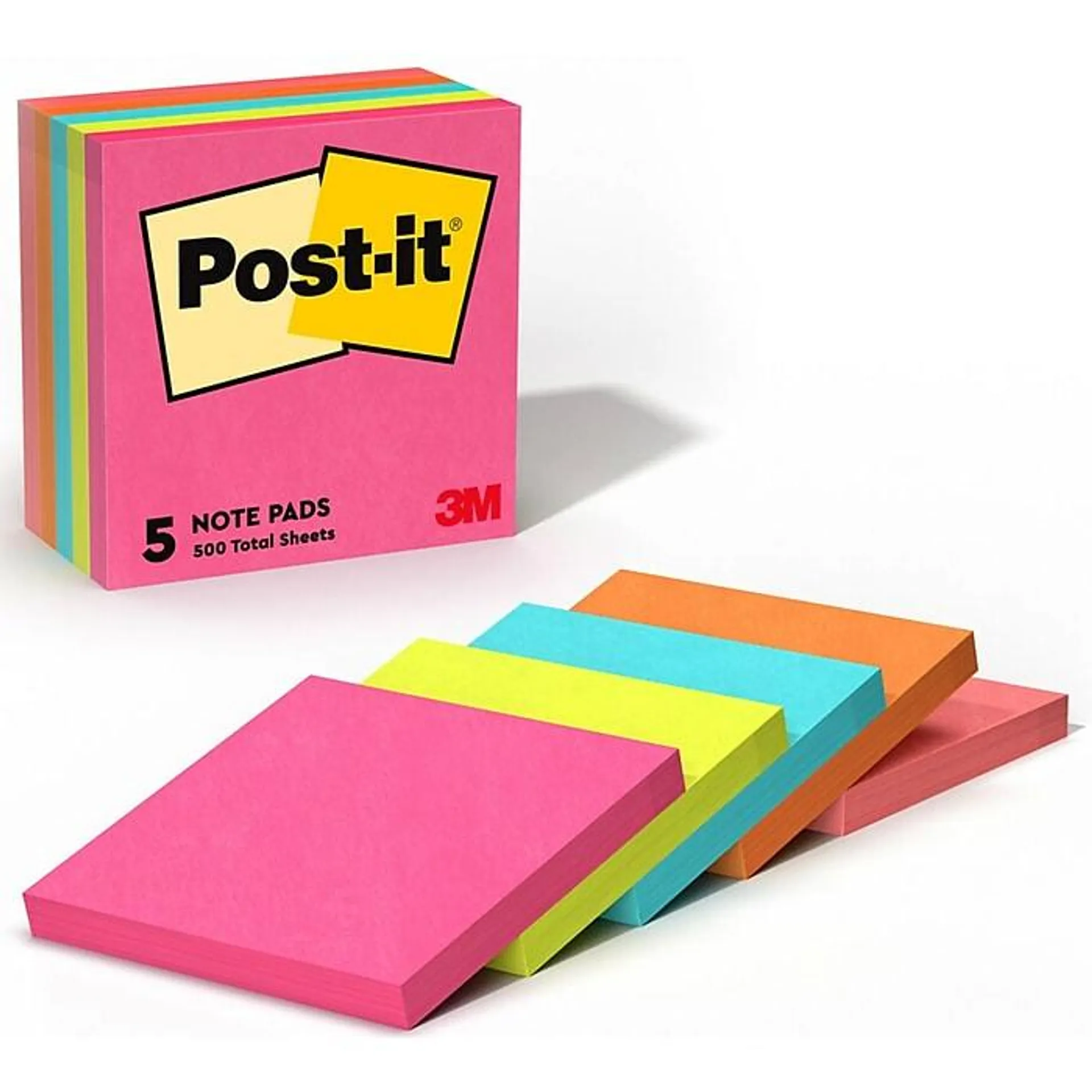 3" x 3", Poptimistic Collection, 100 Sheet/Pad, 5 Pads/Pack (6545PK)