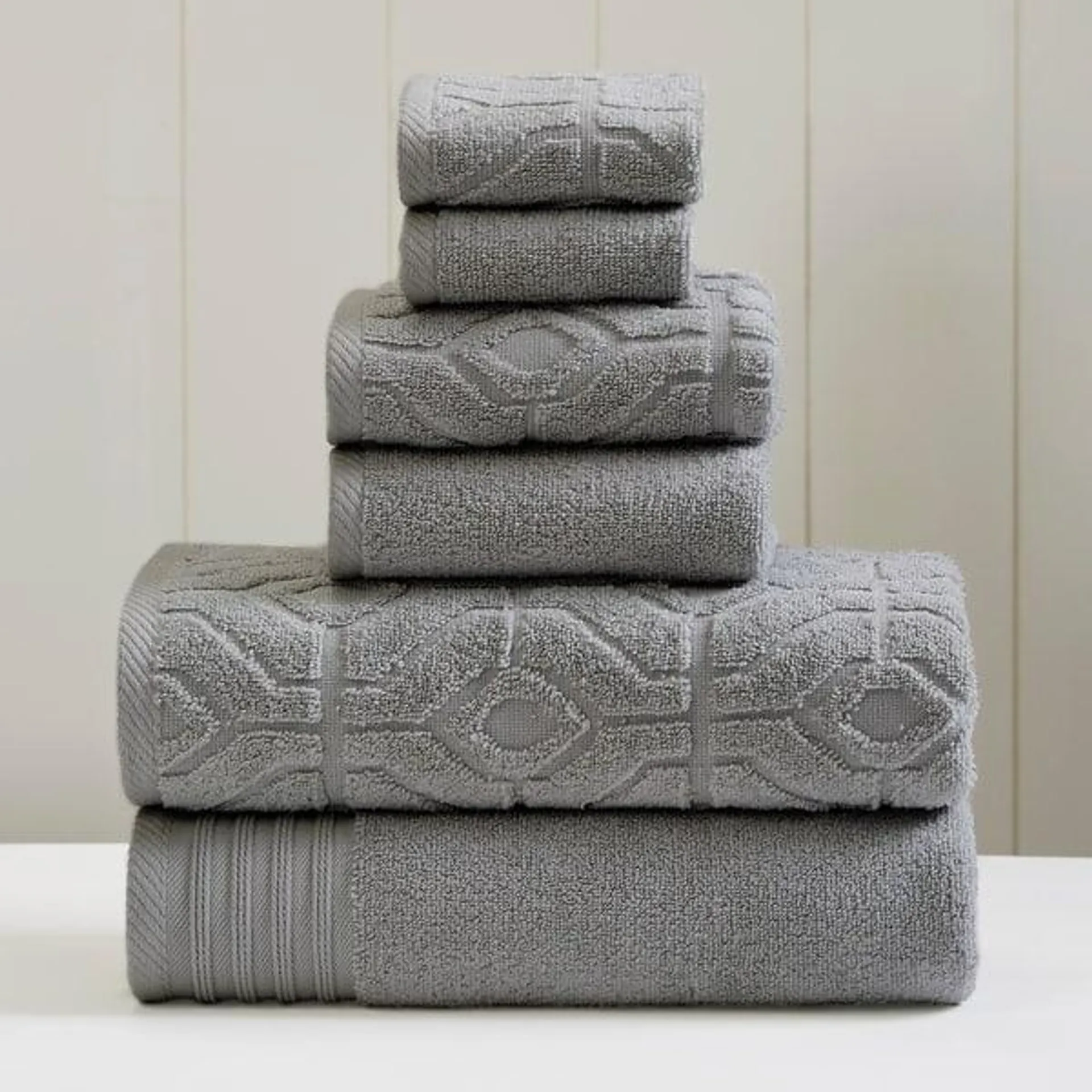 Modern Threads 6-Piece Yarn Dyed Diamond Gate Jacquard Towel Set