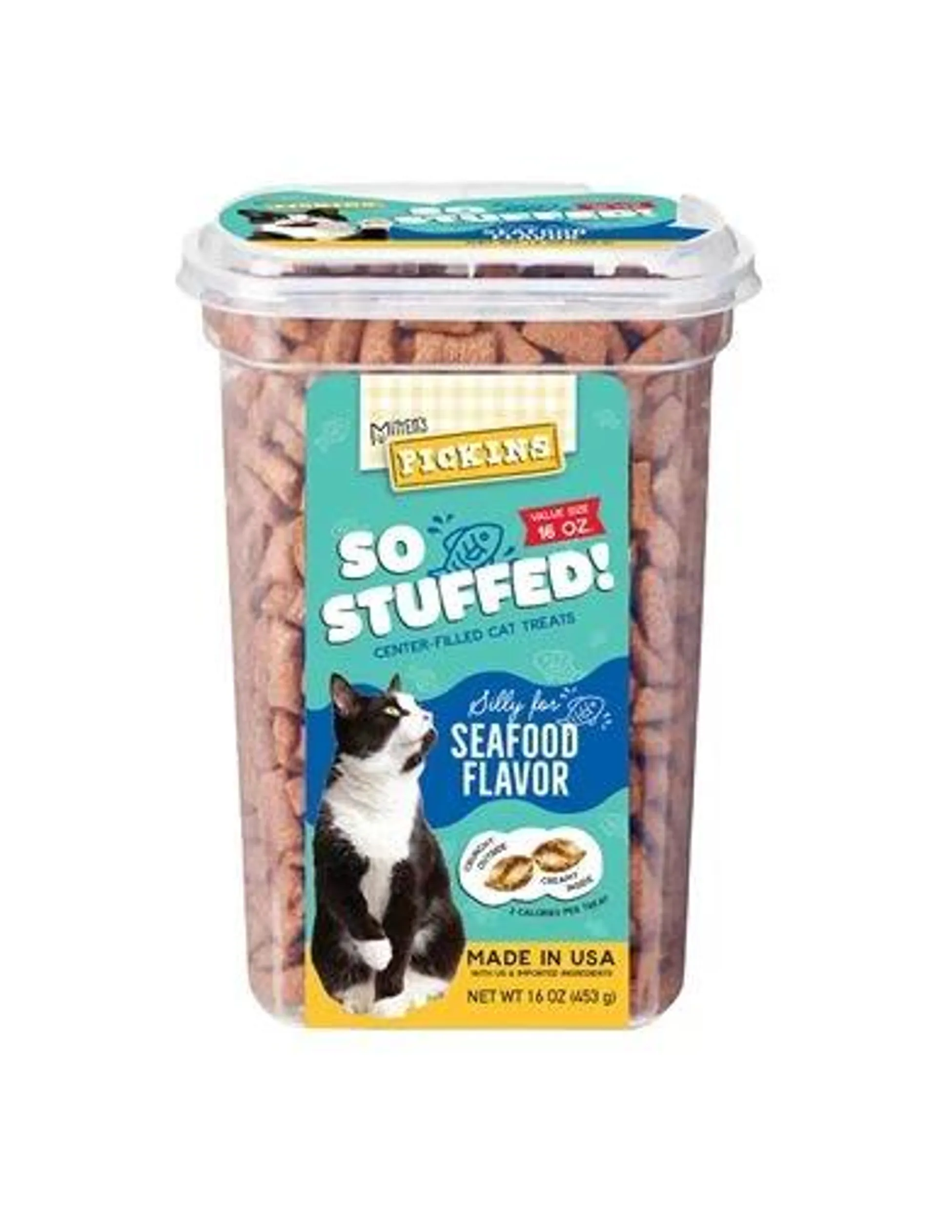 Mitten's Pickins So Stuffed! Silly For Seafood FlavorCenter-Filled Cat Treats, 16 Ounces