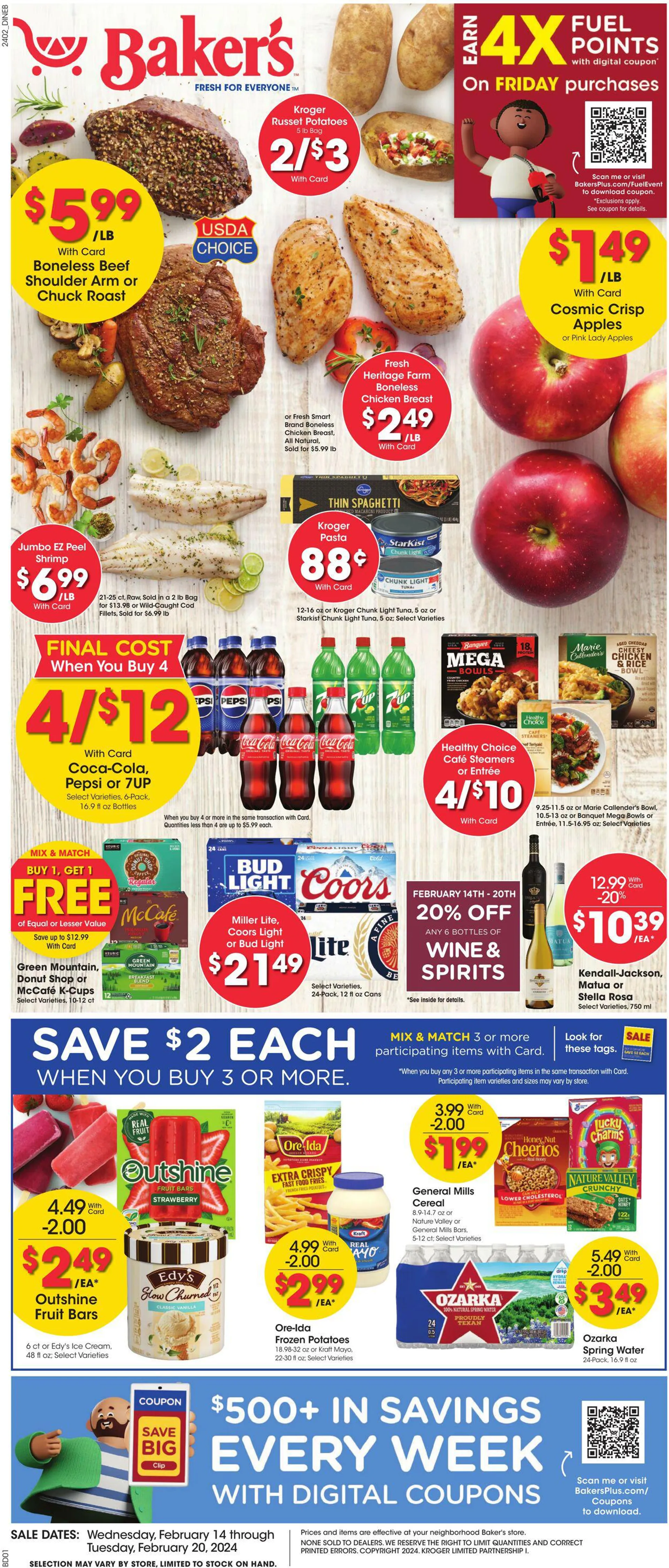 Weekly ad Baker's from February 14 to February 20 2024 - Page 1