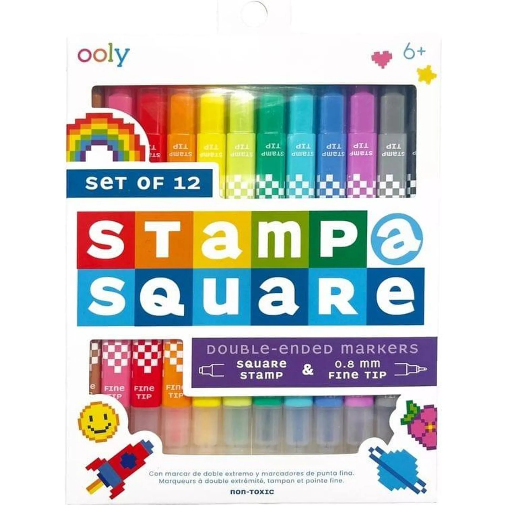 Stamp-A-Square Double Ended Markers (Set of 12)