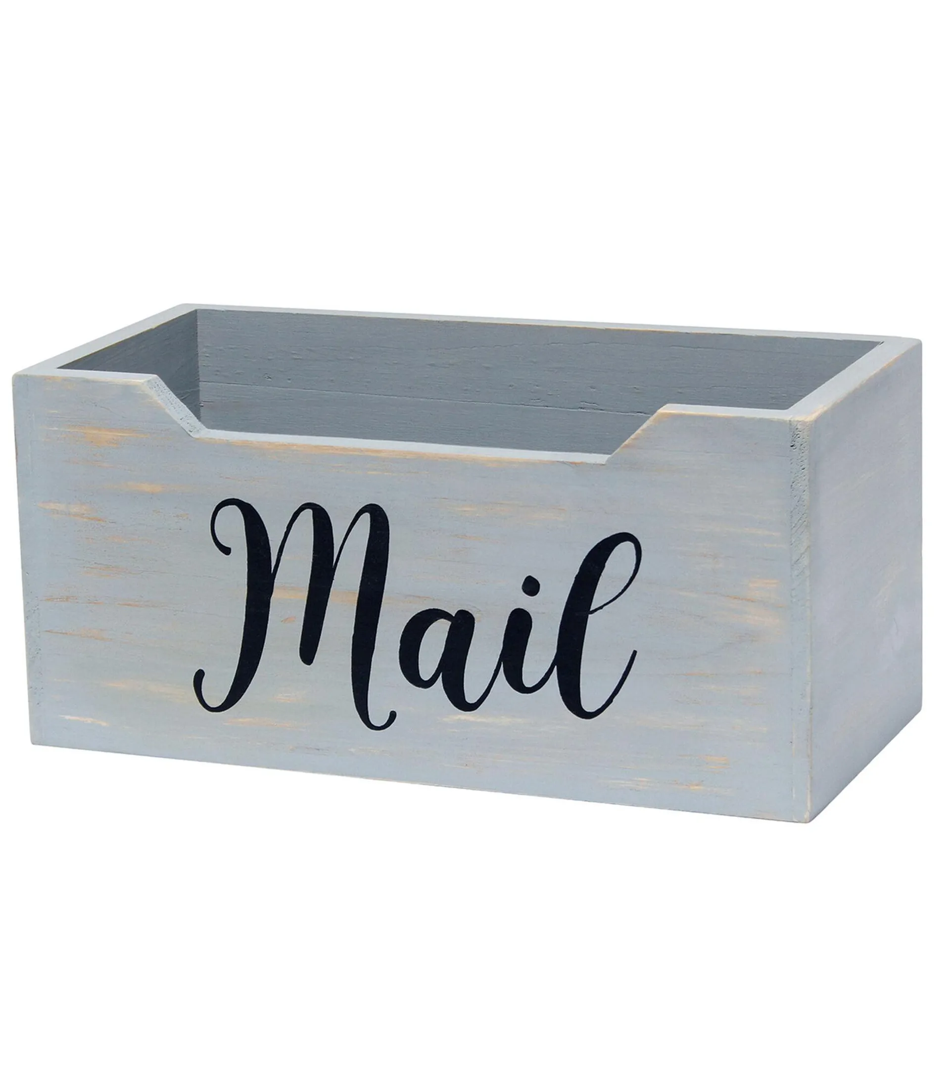 All The Rages Rustic Farmhouse Wooden Tabletop "Mail" Organizer Box