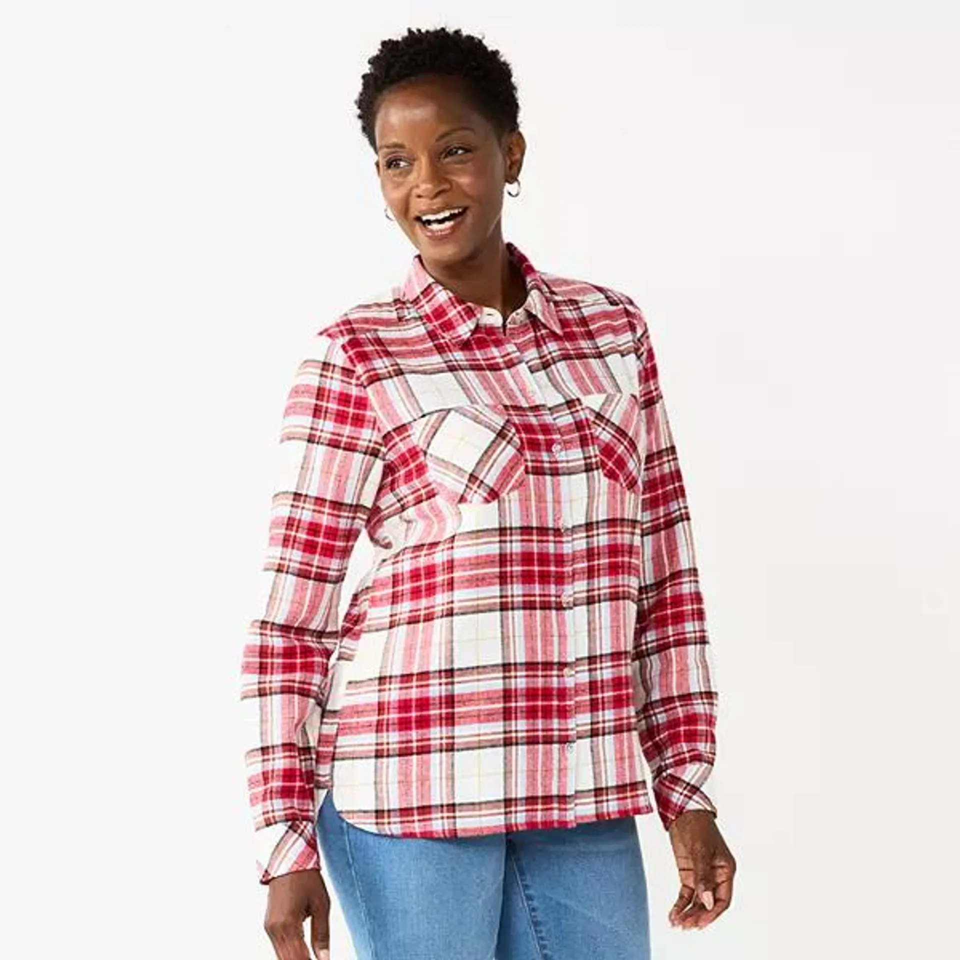 Women's Croft & Barrow® The Extra Soft Plaid Flannel Shirt