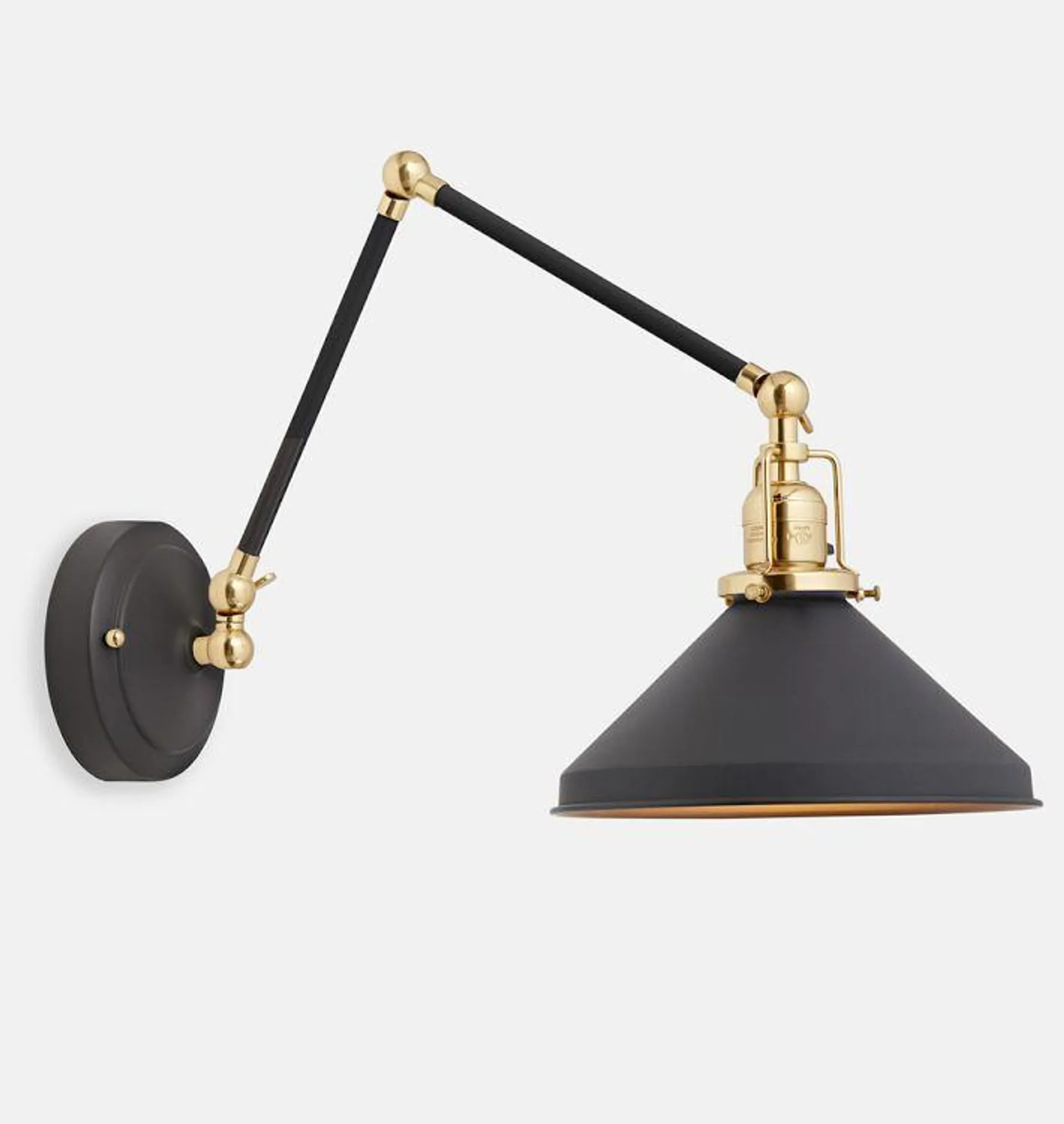 Imbrie Articulating Sconce with Aged Brass Accents