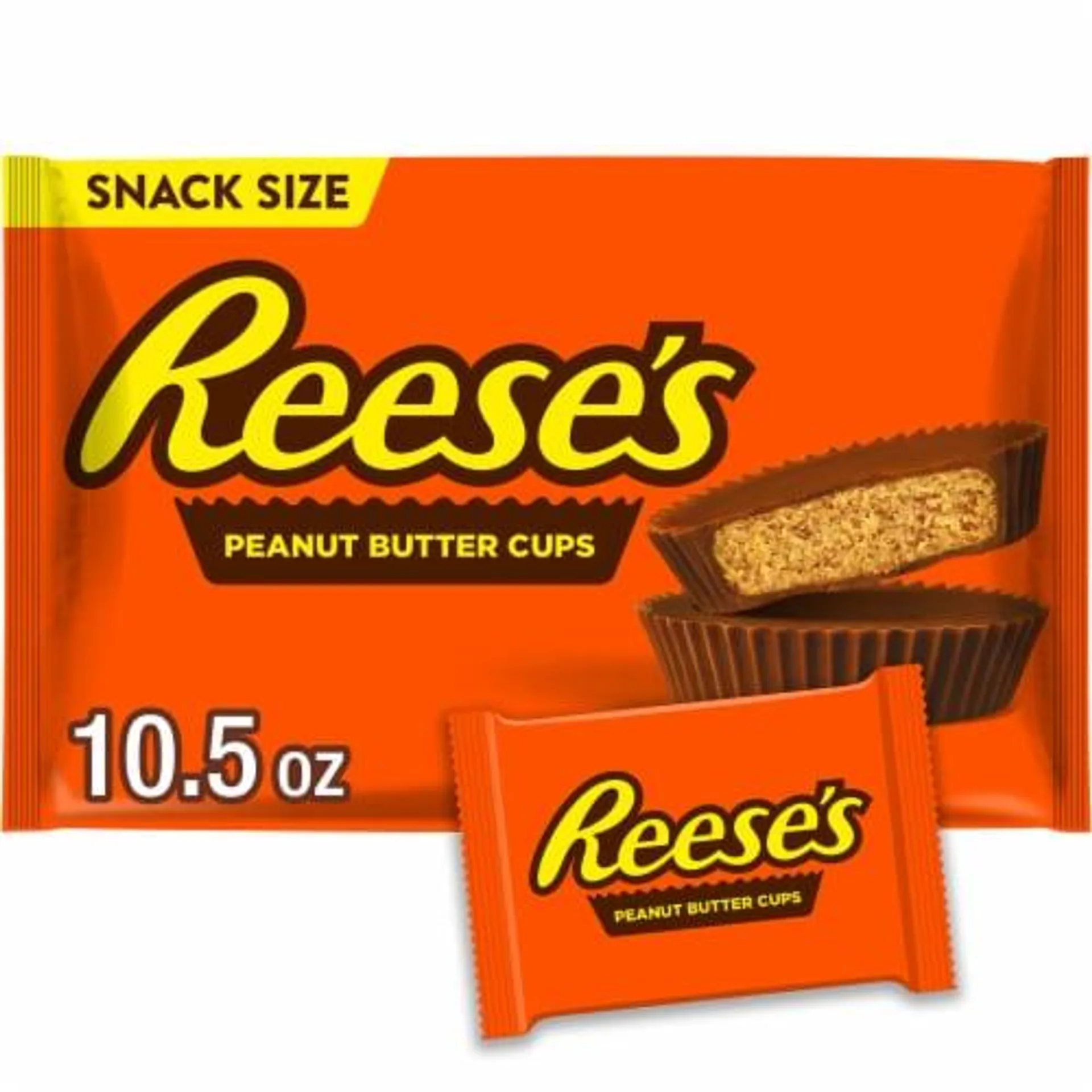 REESE'S Milk Chocolate Snack Size Peanut Butter Cups Halloween Candy Bag